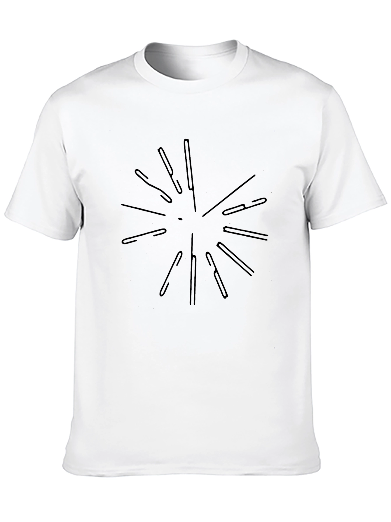 Mens Black Graphic Tee - Abstract Burst Design