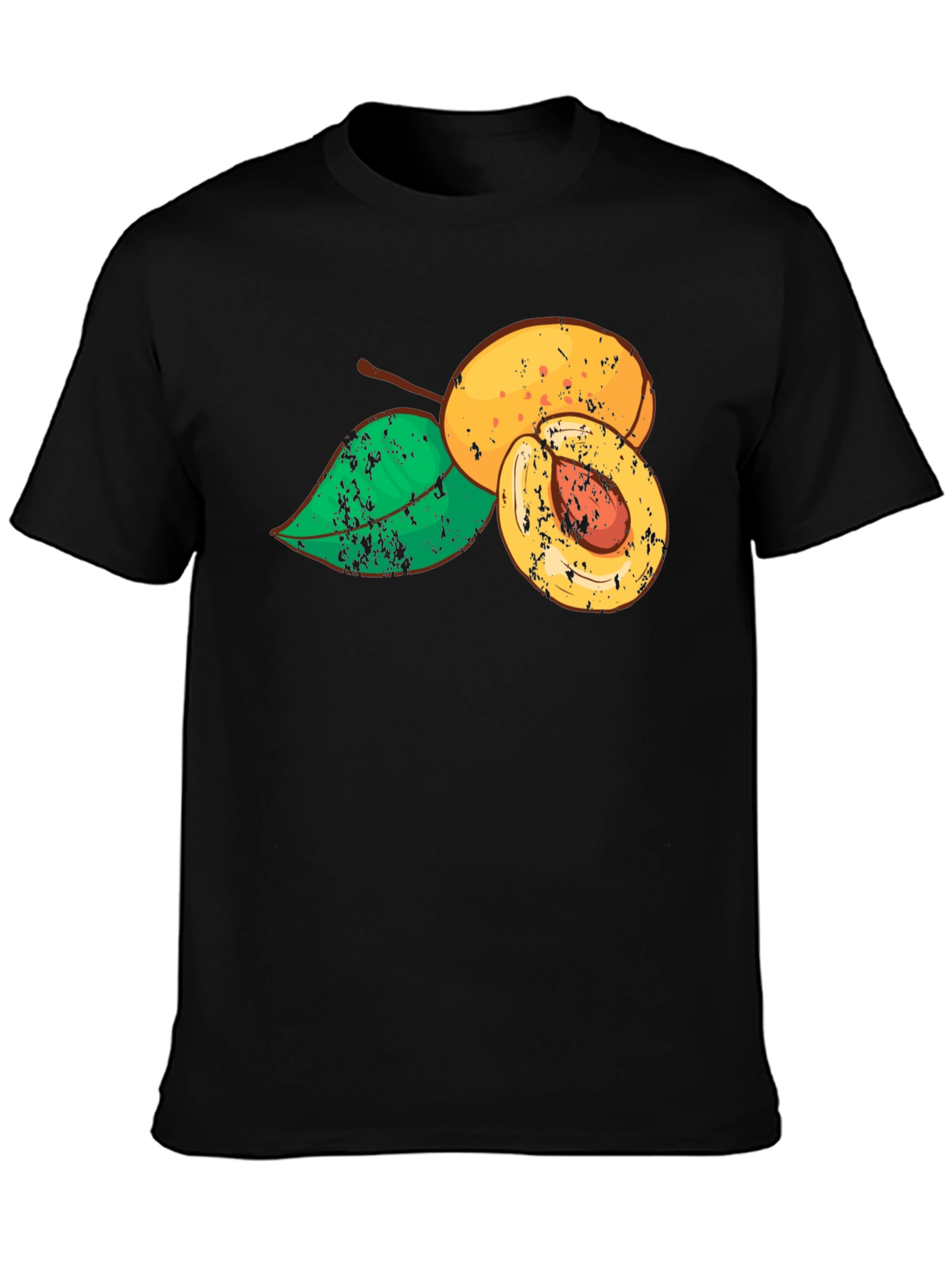 Apricot Graphic Black T-Shirt
