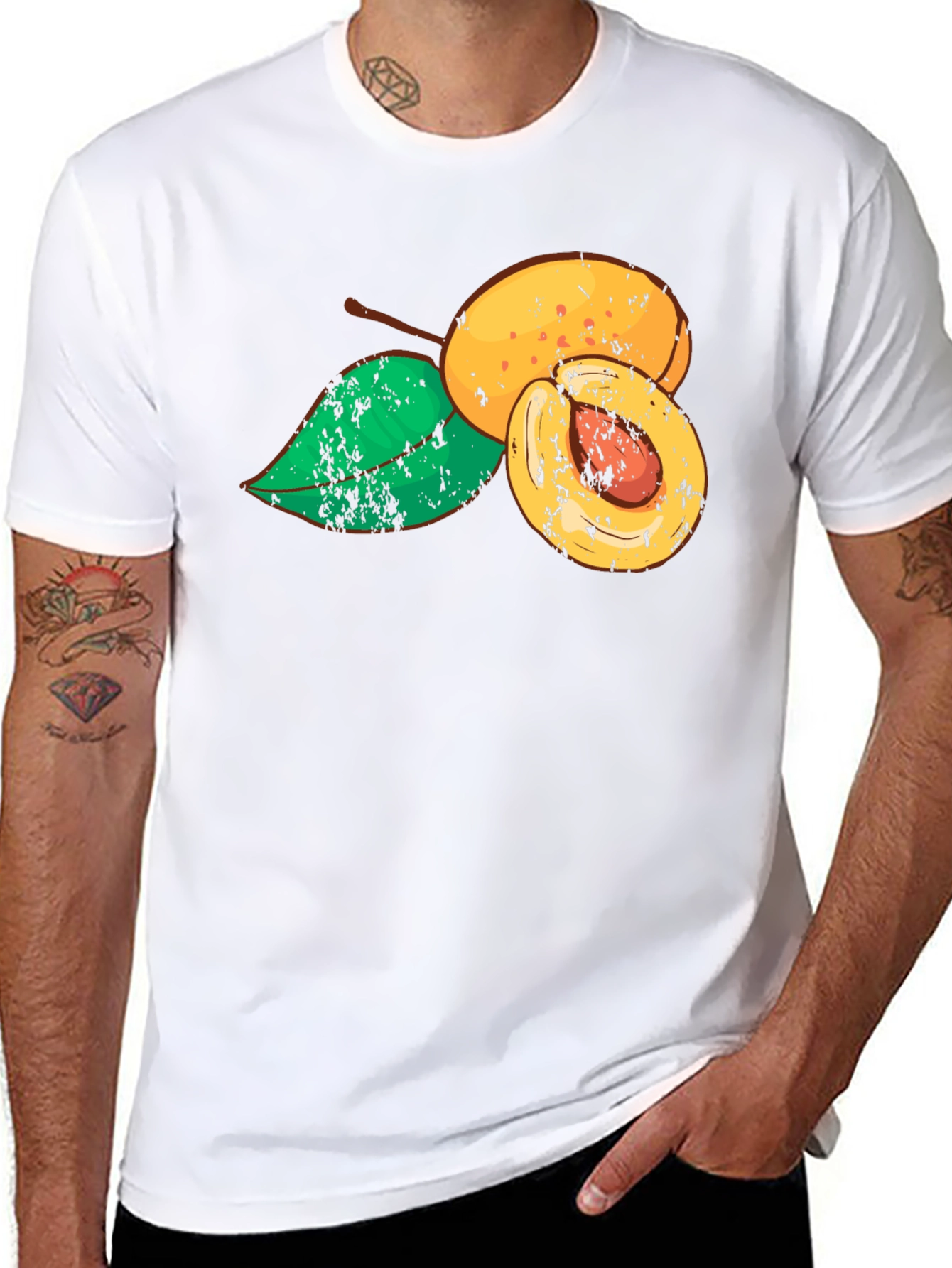 Apricot Graphic Black T-Shirt