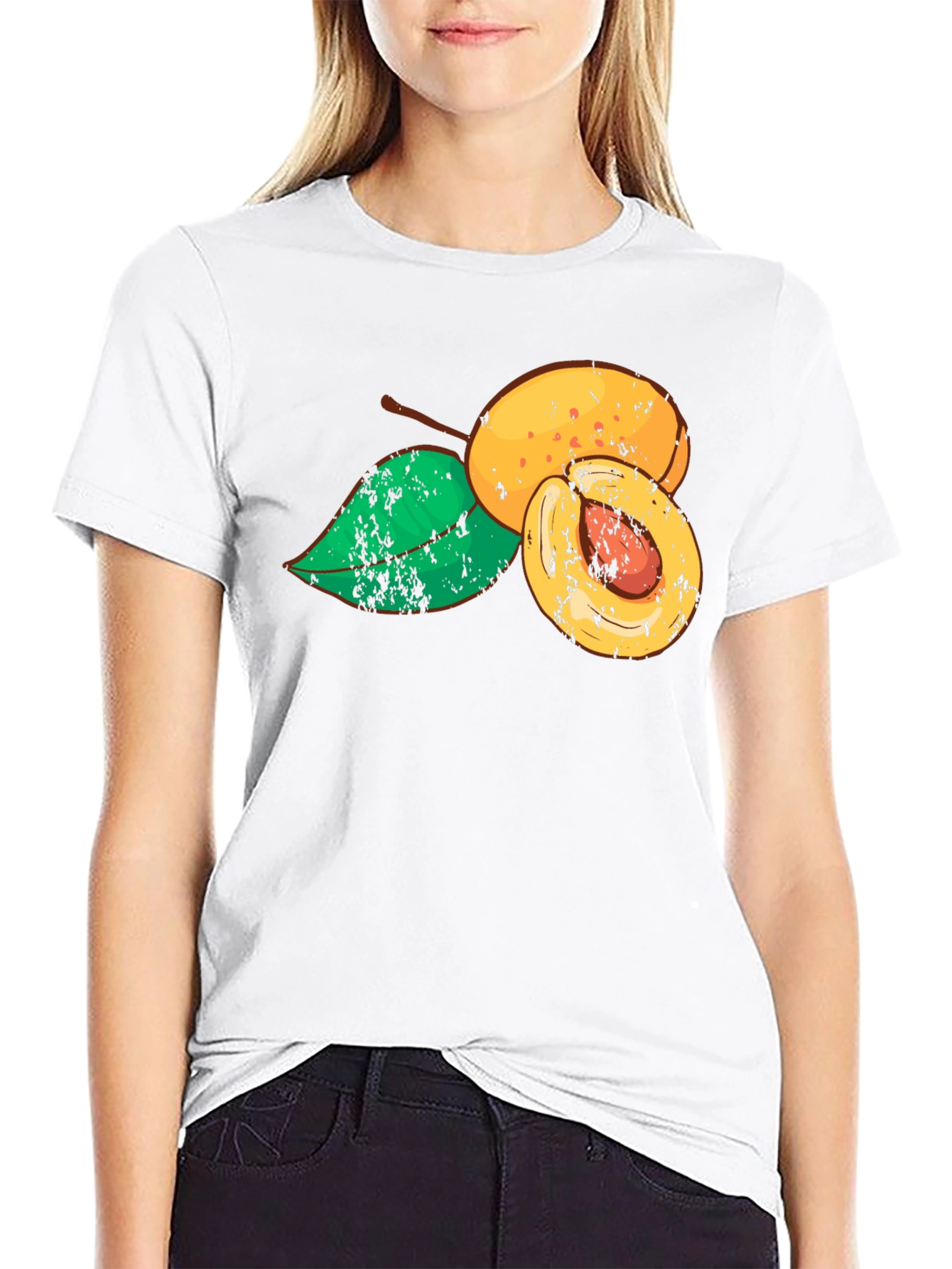 Apricot Graphic Black T-Shirt