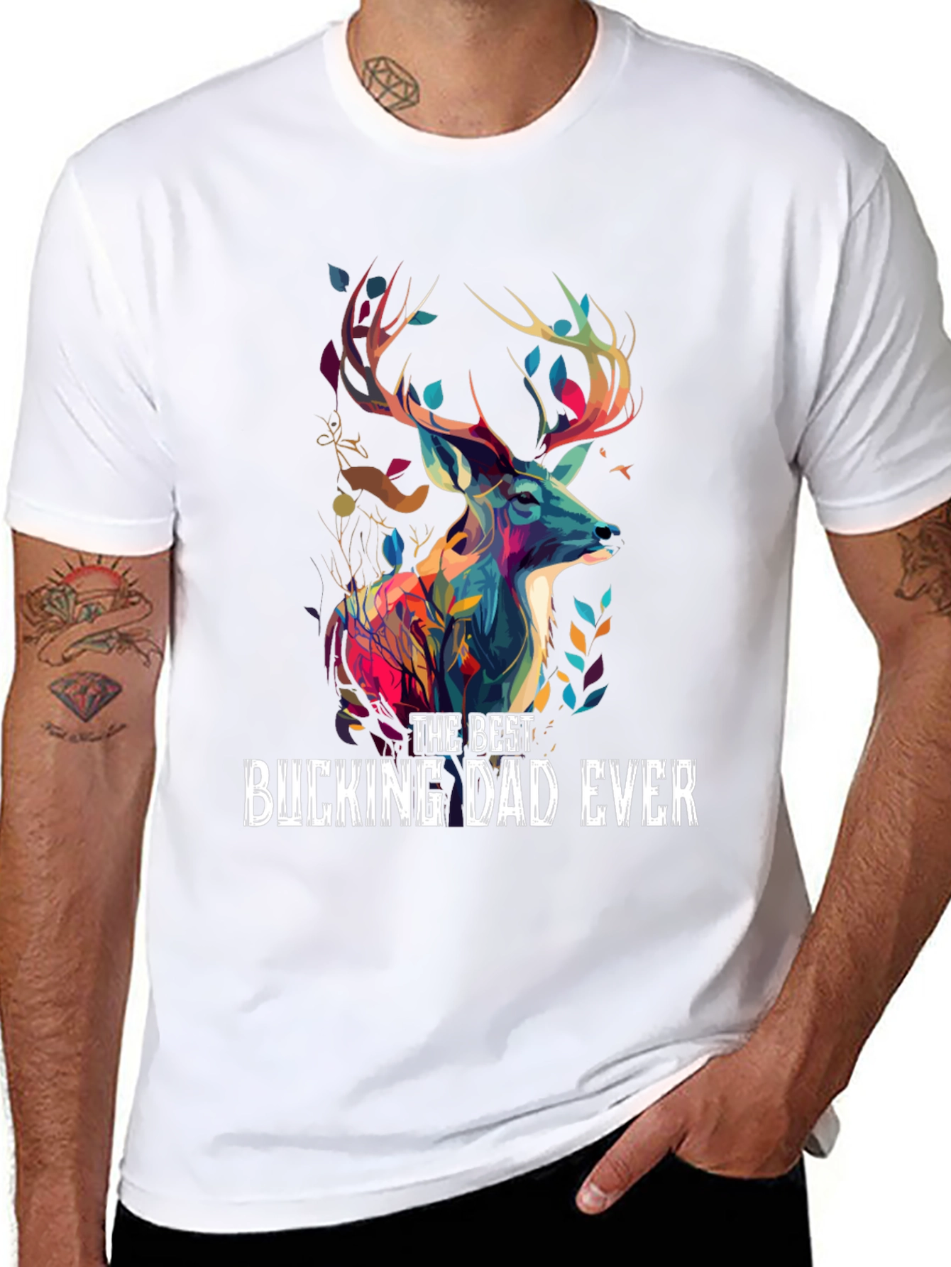 Best Bucking Dad Ever T-Shirt - Deer Graphic Tee