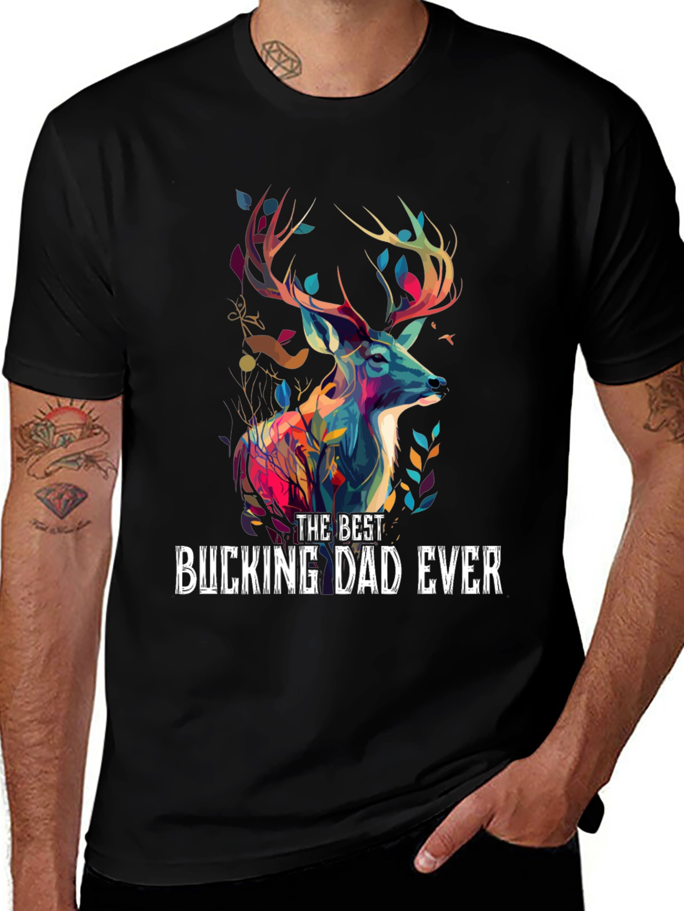 Best Bucking Dad Ever T-Shirt - Deer Graphic Tee