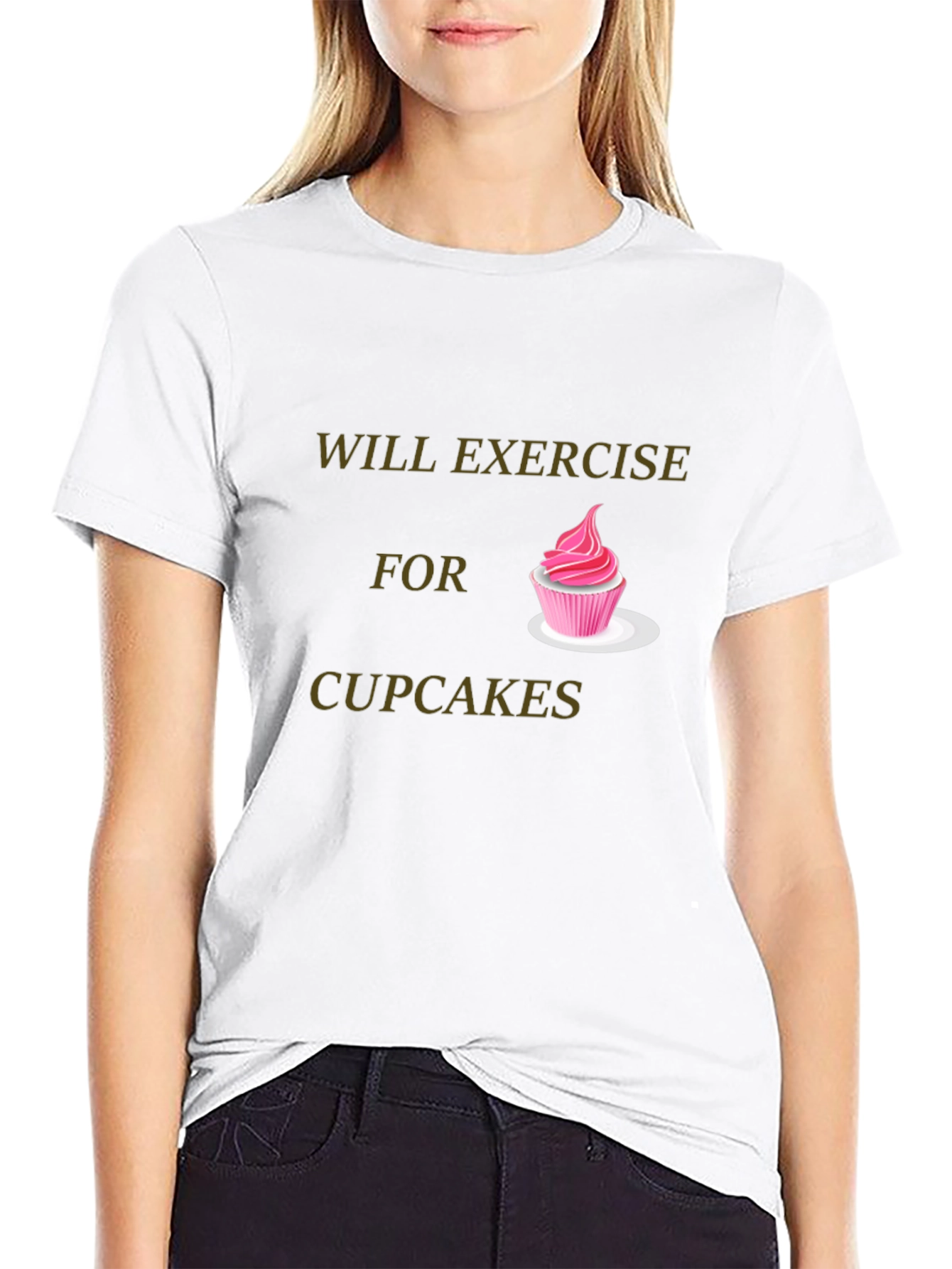 Will Exercise For Cupcakes Graphic T-Shirt