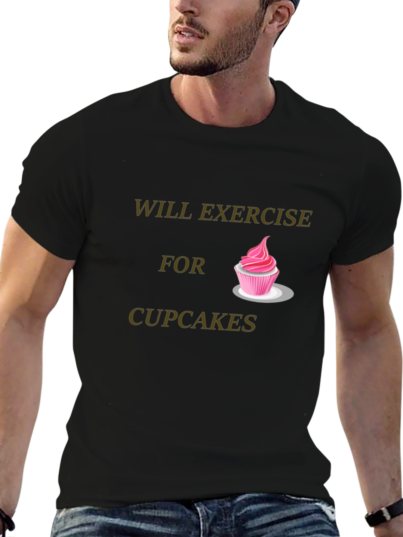 Will Exercise For Cupcakes Graphic T-Shirt