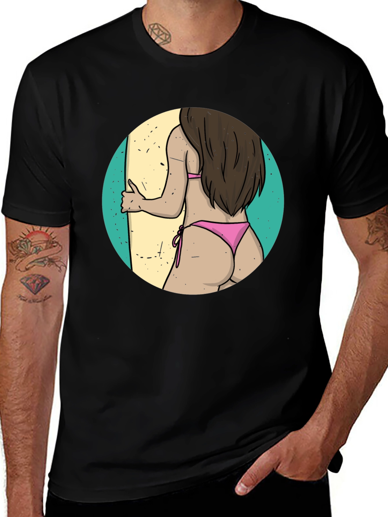 Surfs Up Graphic Tee - Black T-Shirt