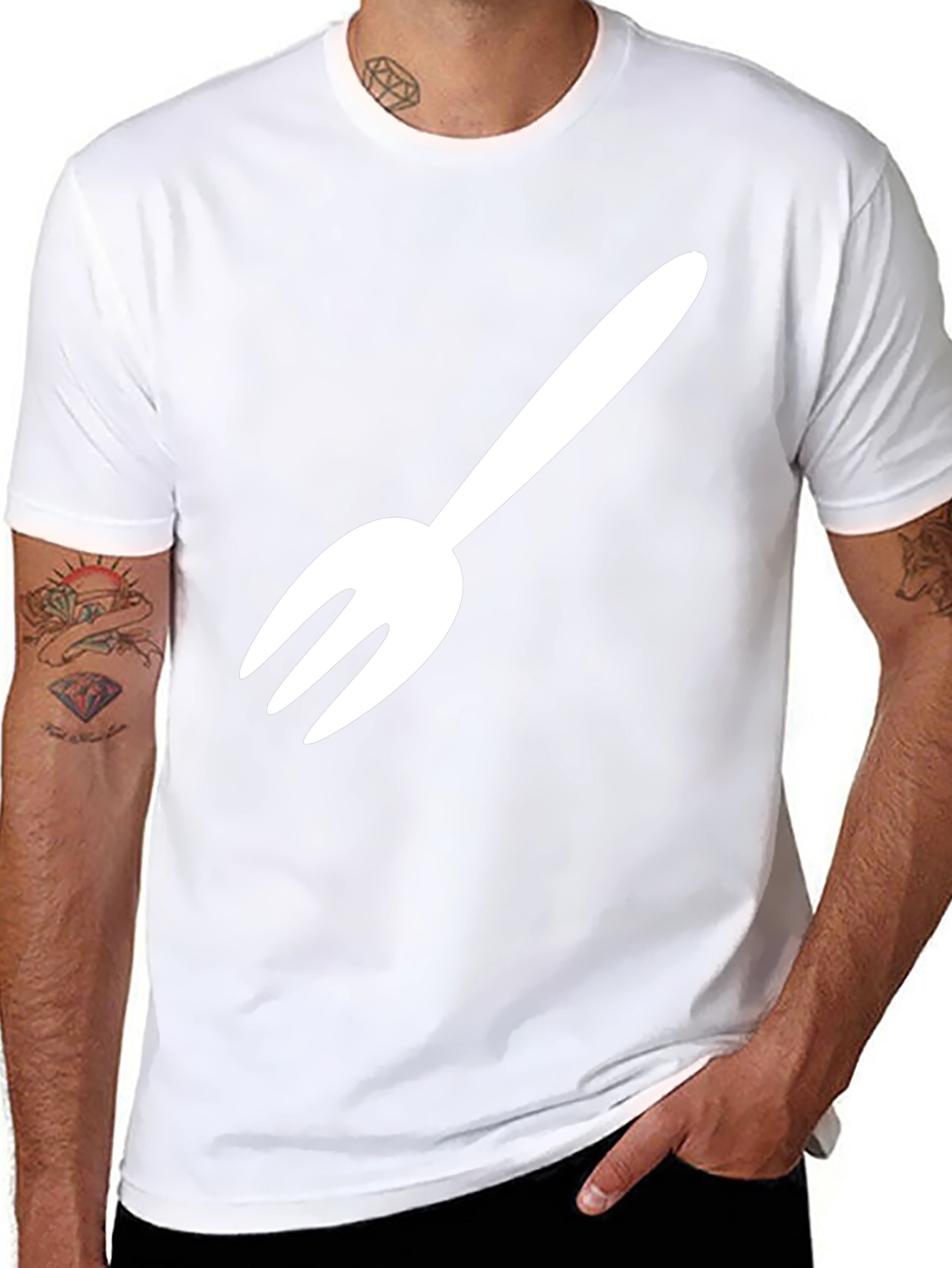 Fork Graphic Tee - Black Cotton Blend