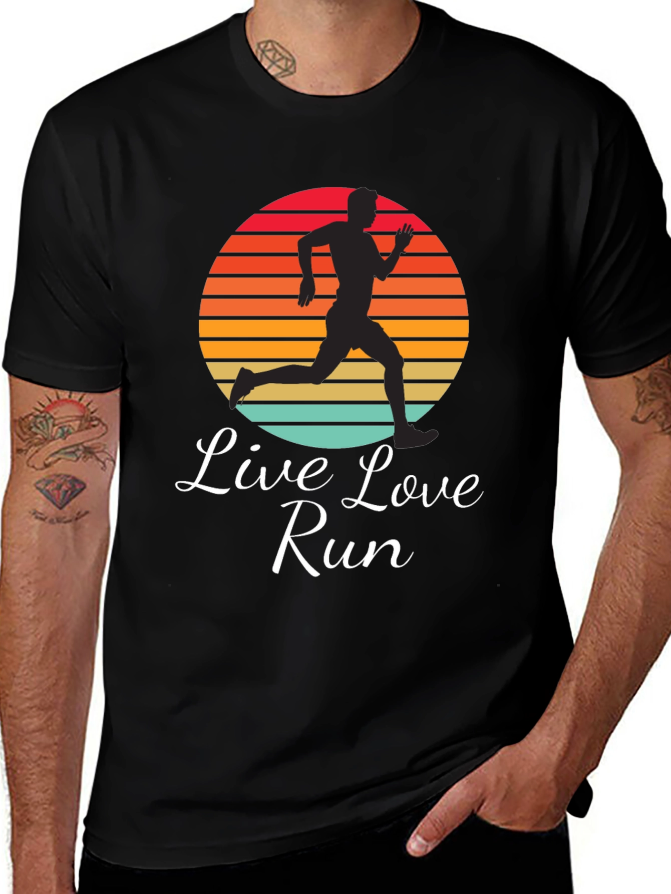 Live Love Run Graphic Tee - Retro Runner T-Shirt
