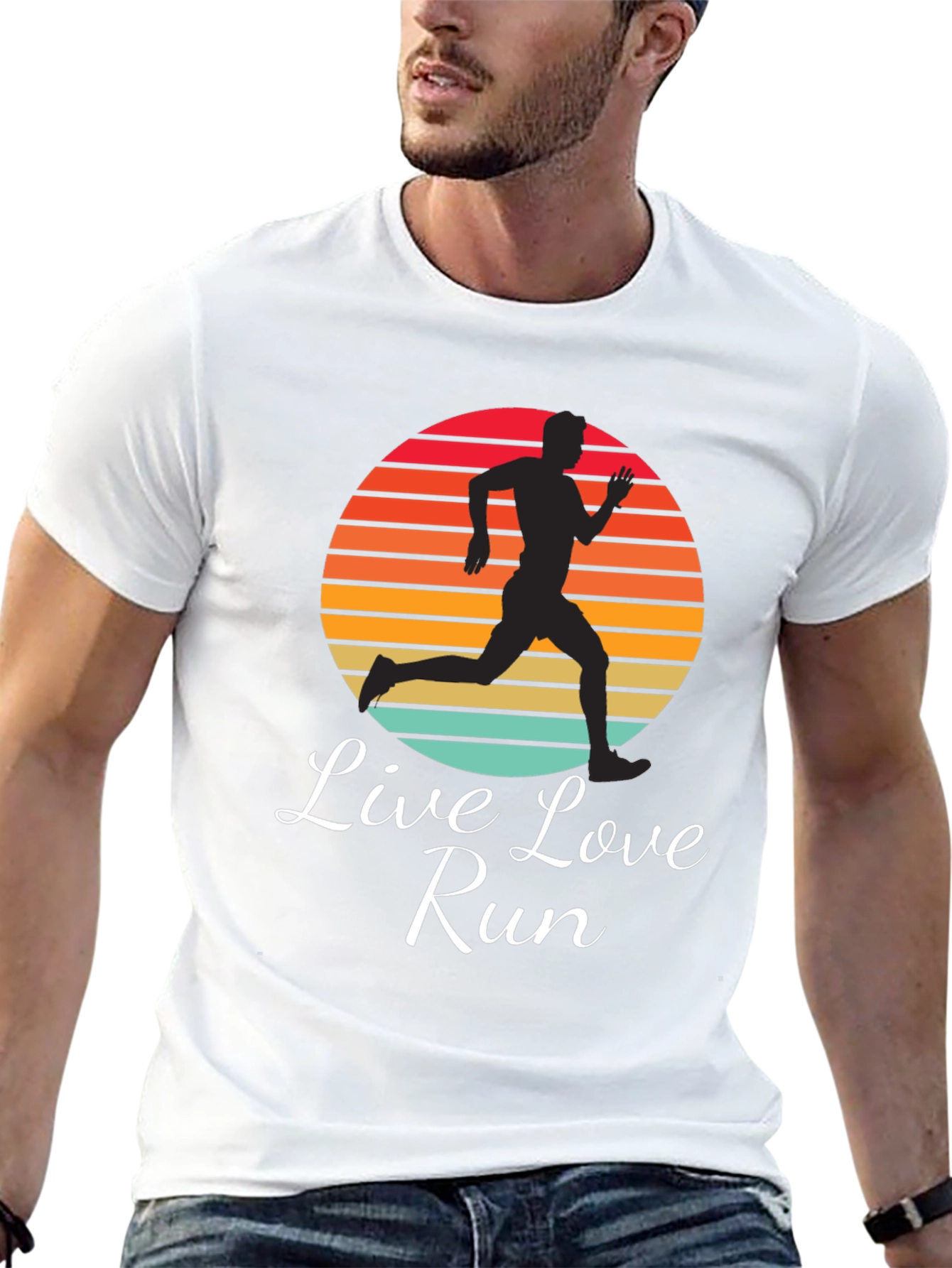 Live Love Run Graphic Tee - Retro Runner T-Shirt