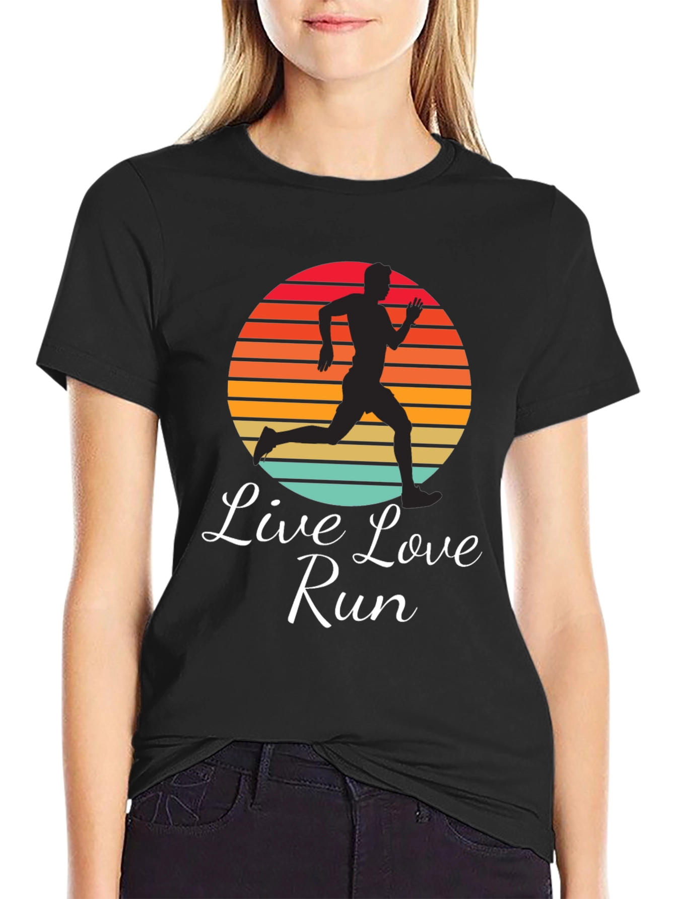 Live Love Run Graphic Tee - Retro Runner T-Shirt