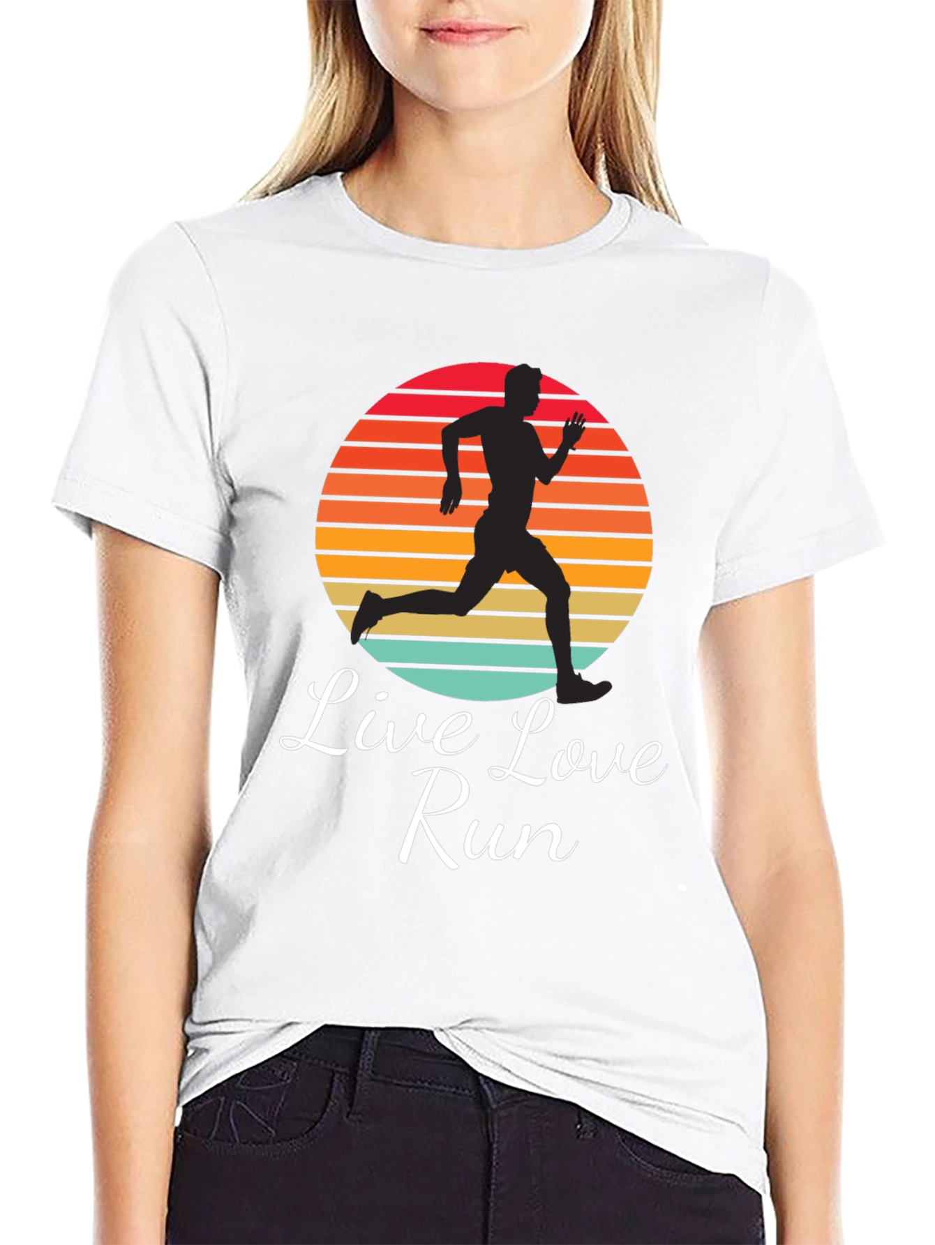 Live Love Run Graphic Tee - Retro Runner T-Shirt