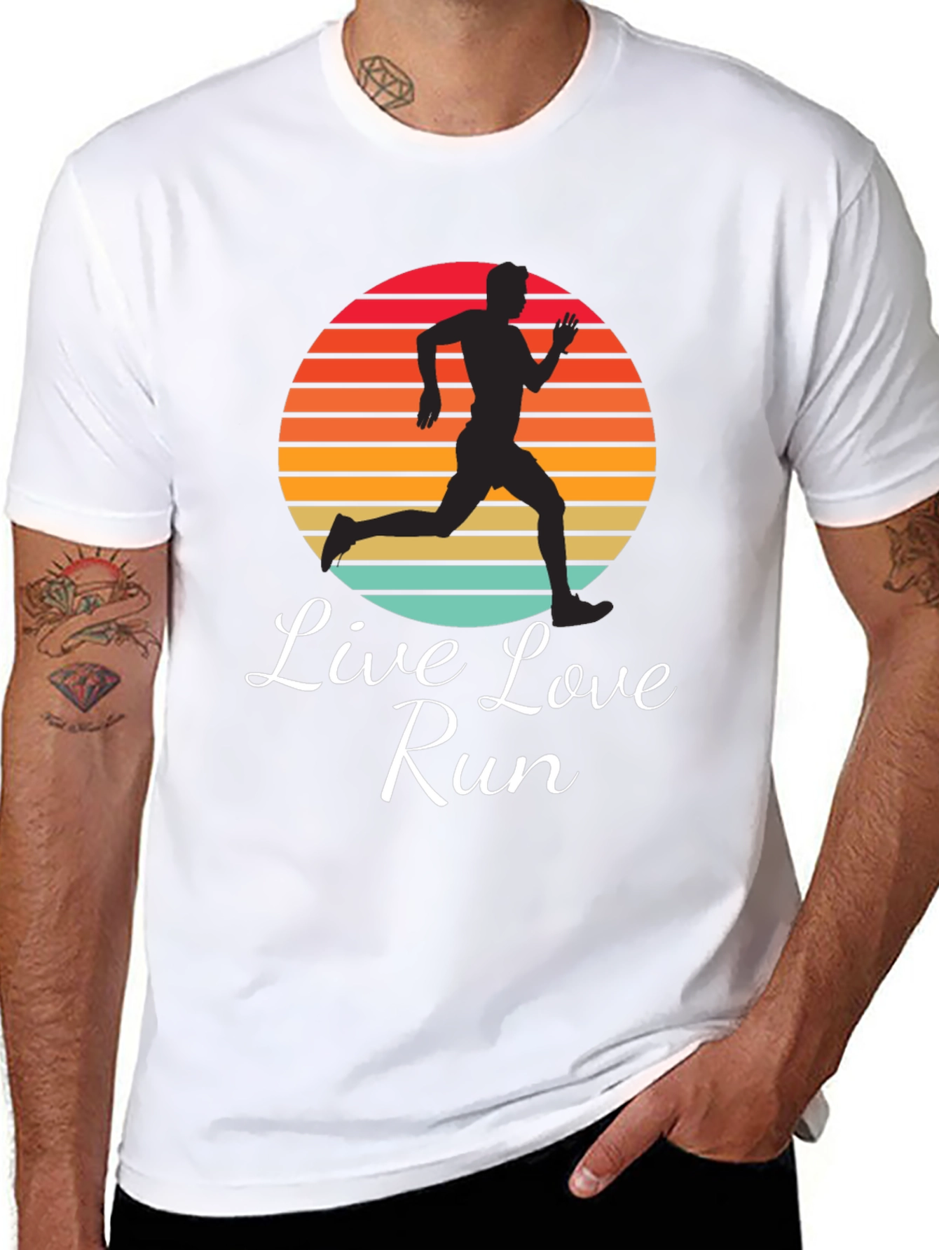 Live Love Run Graphic Tee - Retro Runner T-Shirt