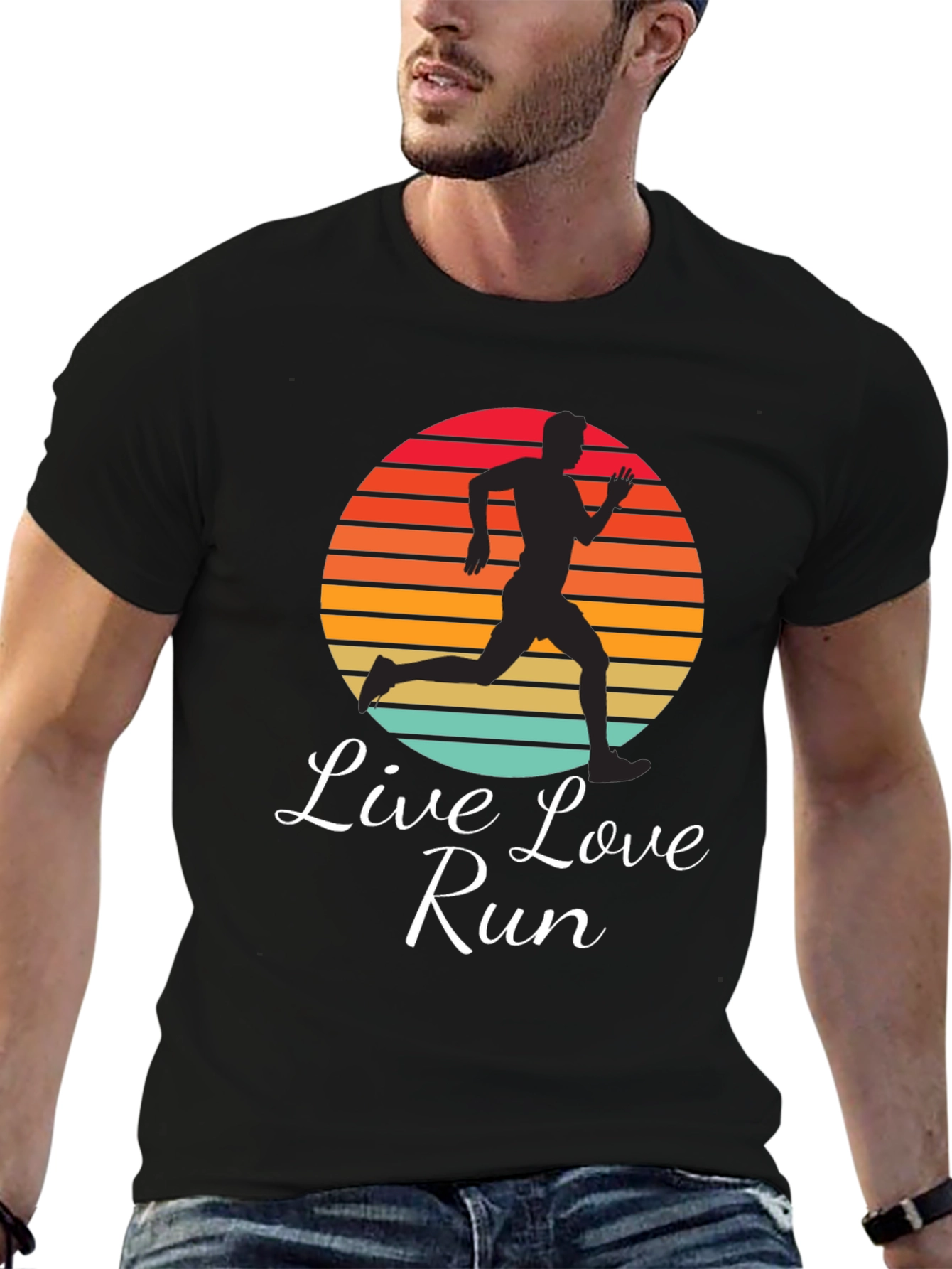 Live Love Run Graphic Tee - Retro Runner T-Shirt