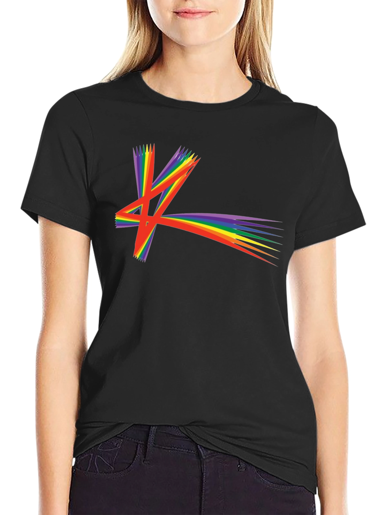 Rainbow Starburst Graphic T-Shirt