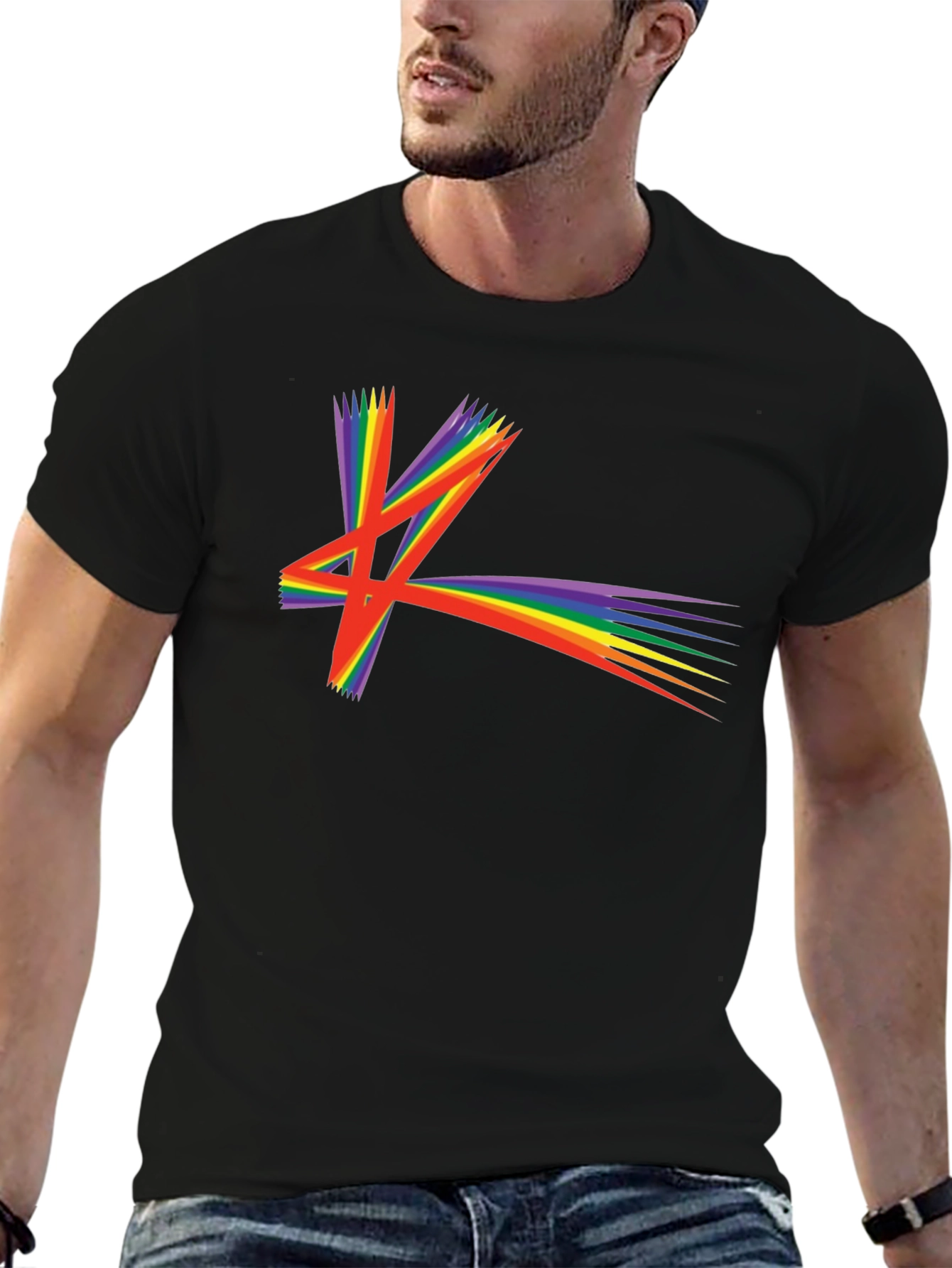 Rainbow Starburst Graphic T-Shirt