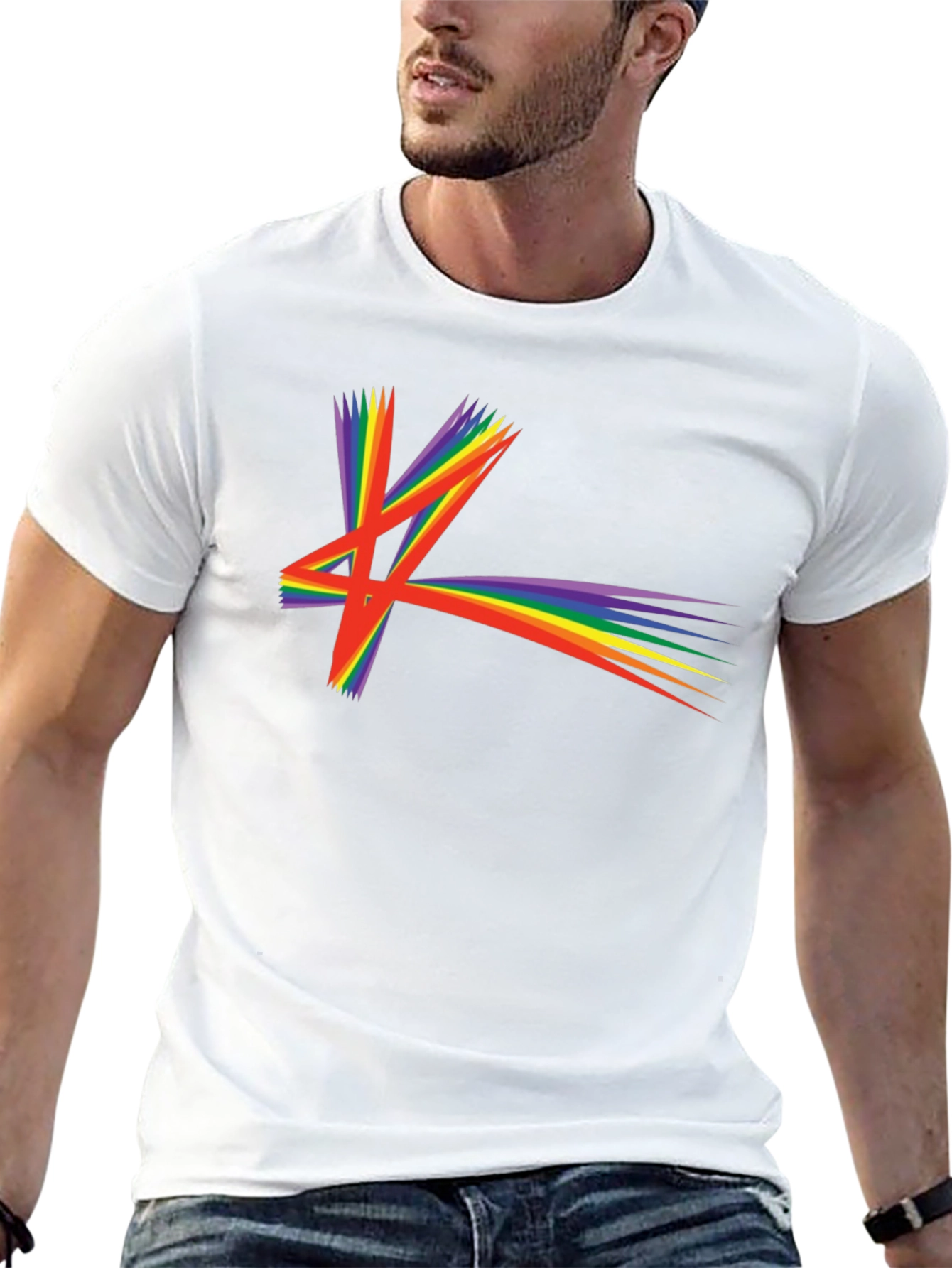 Rainbow Starburst Graphic T-Shirt