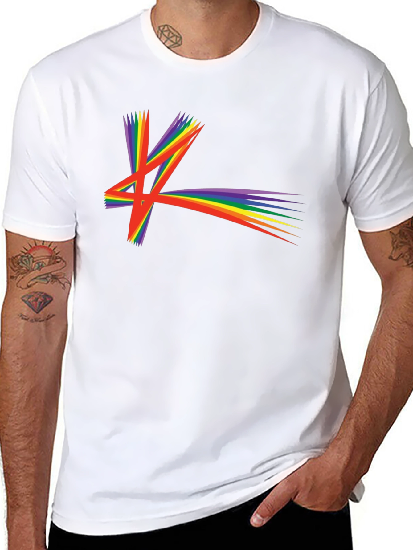 Rainbow Starburst Graphic T-Shirt