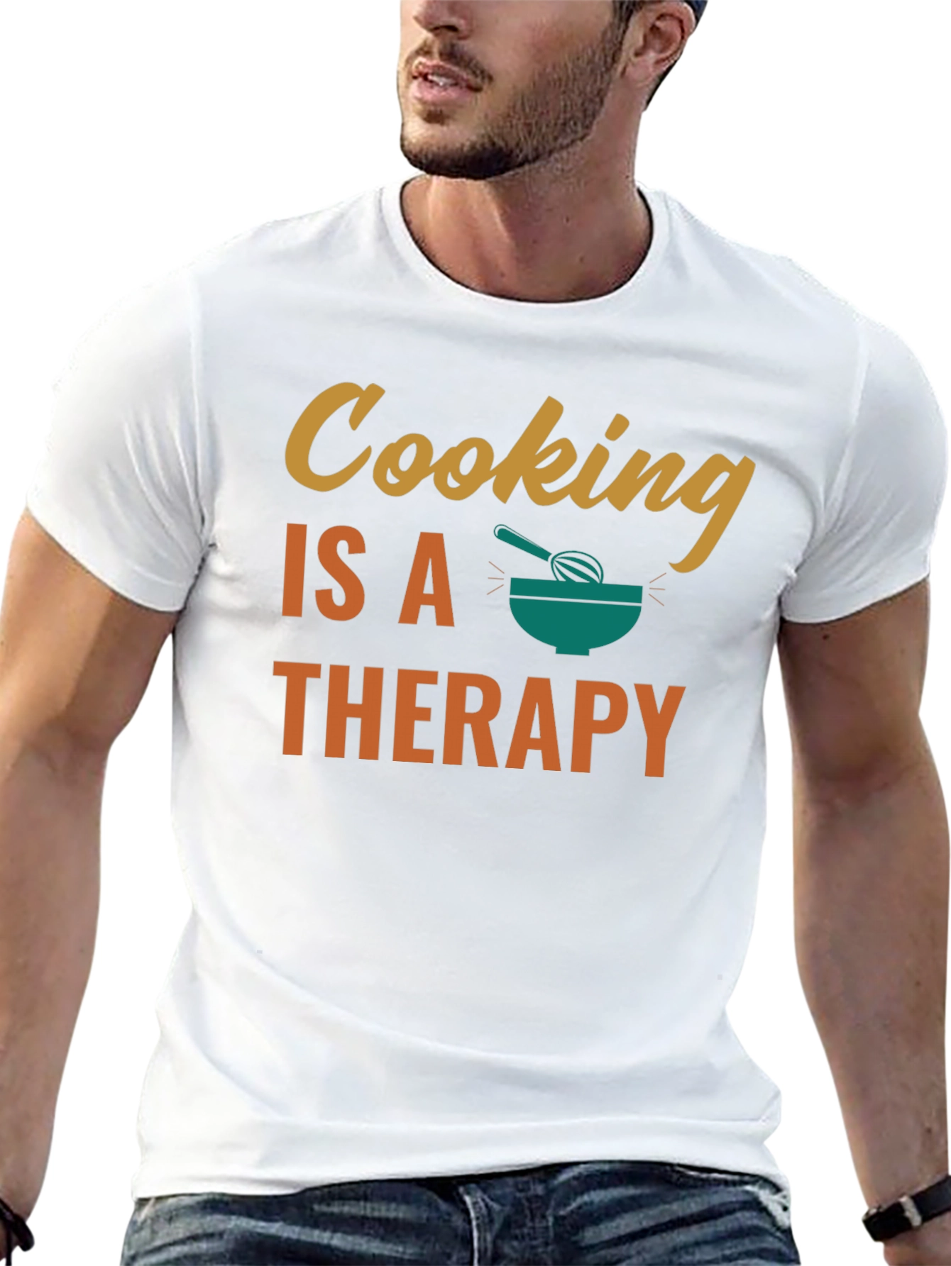 Cooking is Therapy T-Shirt - Black Cotton Tee