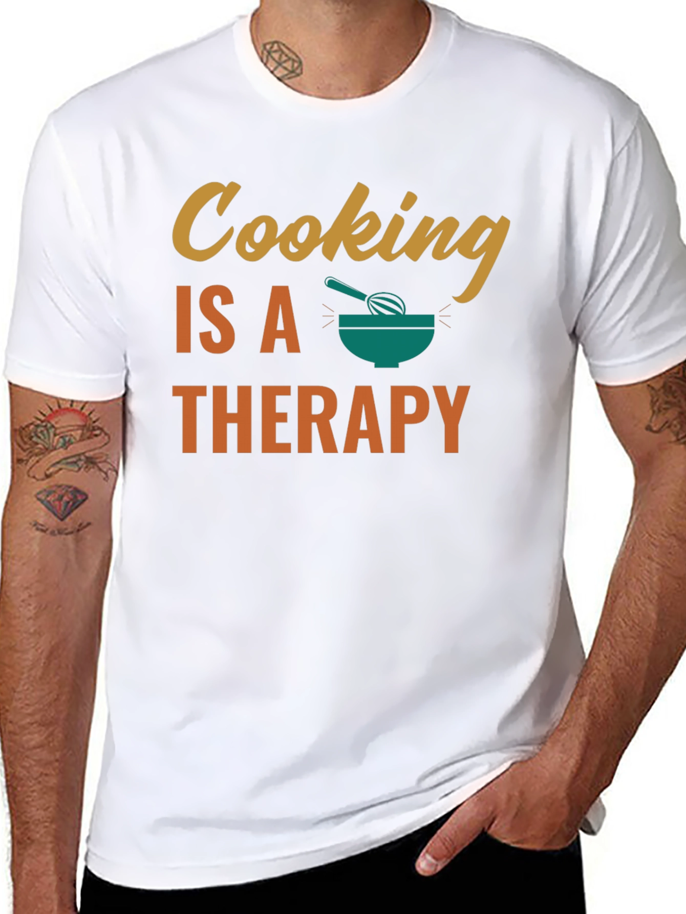 Cooking is Therapy T-Shirt - Black Cotton Tee