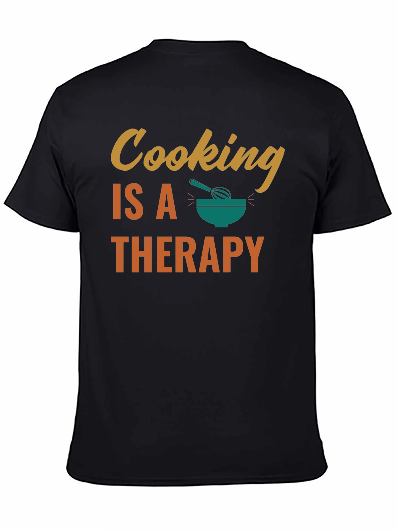 Cooking is Therapy T-Shirt - Black Cotton Tee