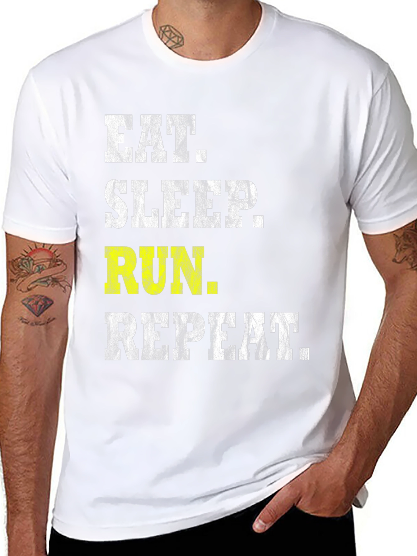 Eat Sleep Run Repeat T-Shirt - Running Motivation Tee
