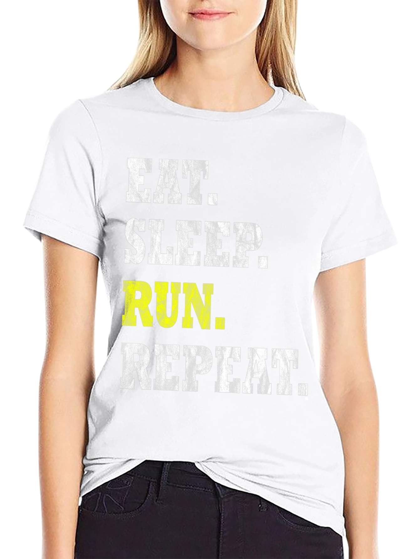 Eat Sleep Run Repeat T-Shirt - Running Motivation Tee