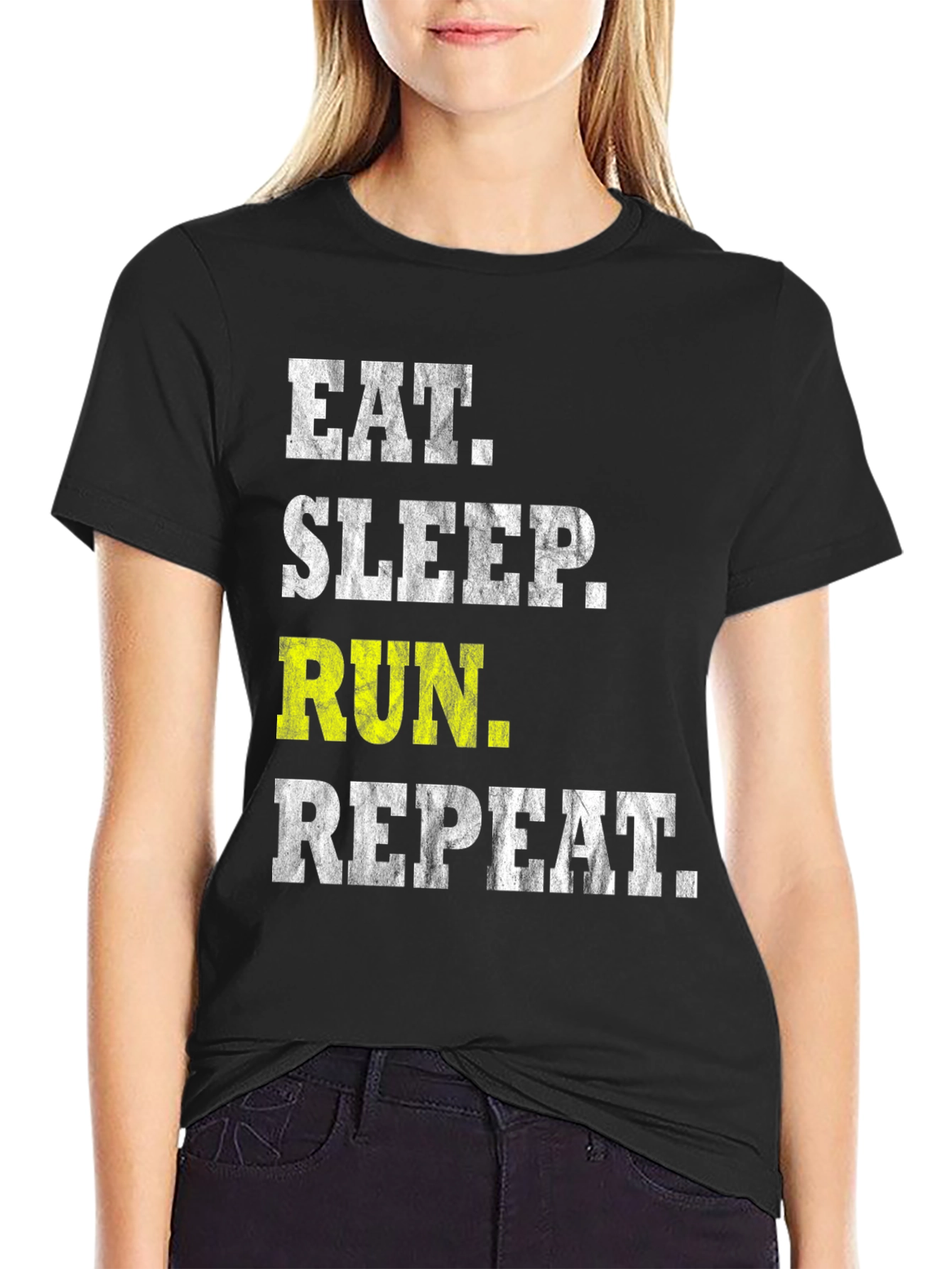 Eat Sleep Run Repeat T-Shirt - Running Motivation Tee