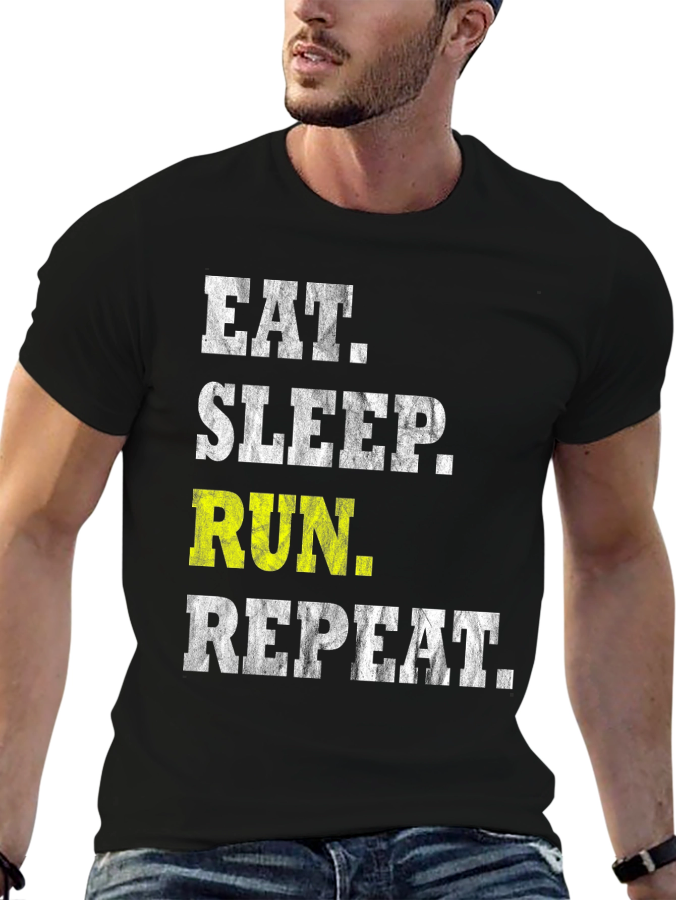 Eat Sleep Run Repeat T-Shirt - Running Motivation Tee