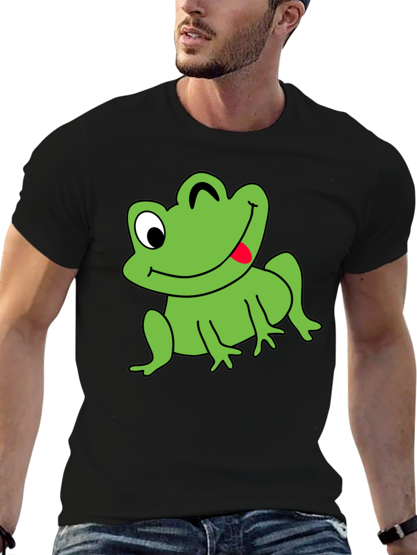 Funny Frog Graphic Tee - Mens Black T-Shirt