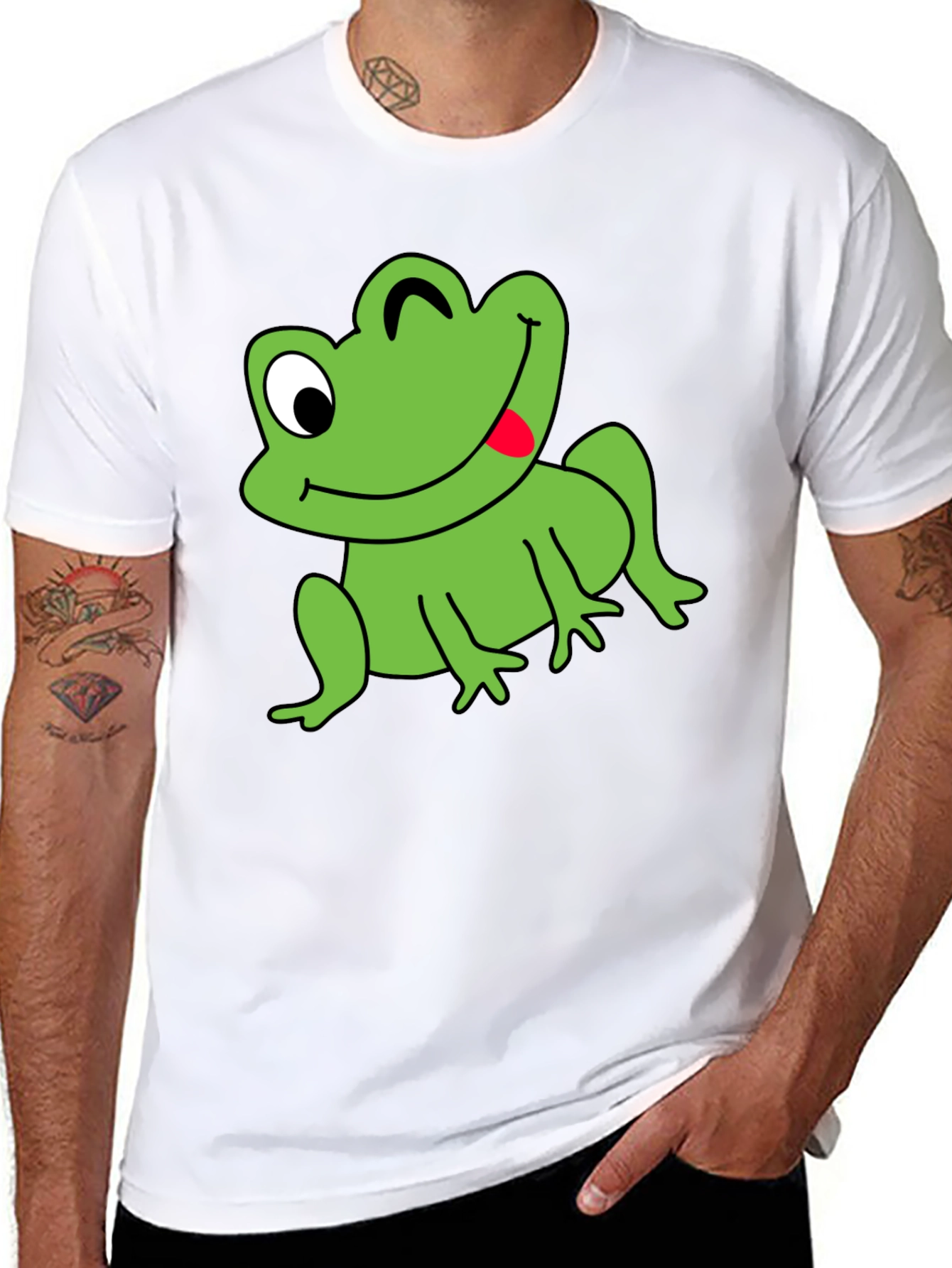 Funny Frog Graphic Tee - Mens Black T-Shirt