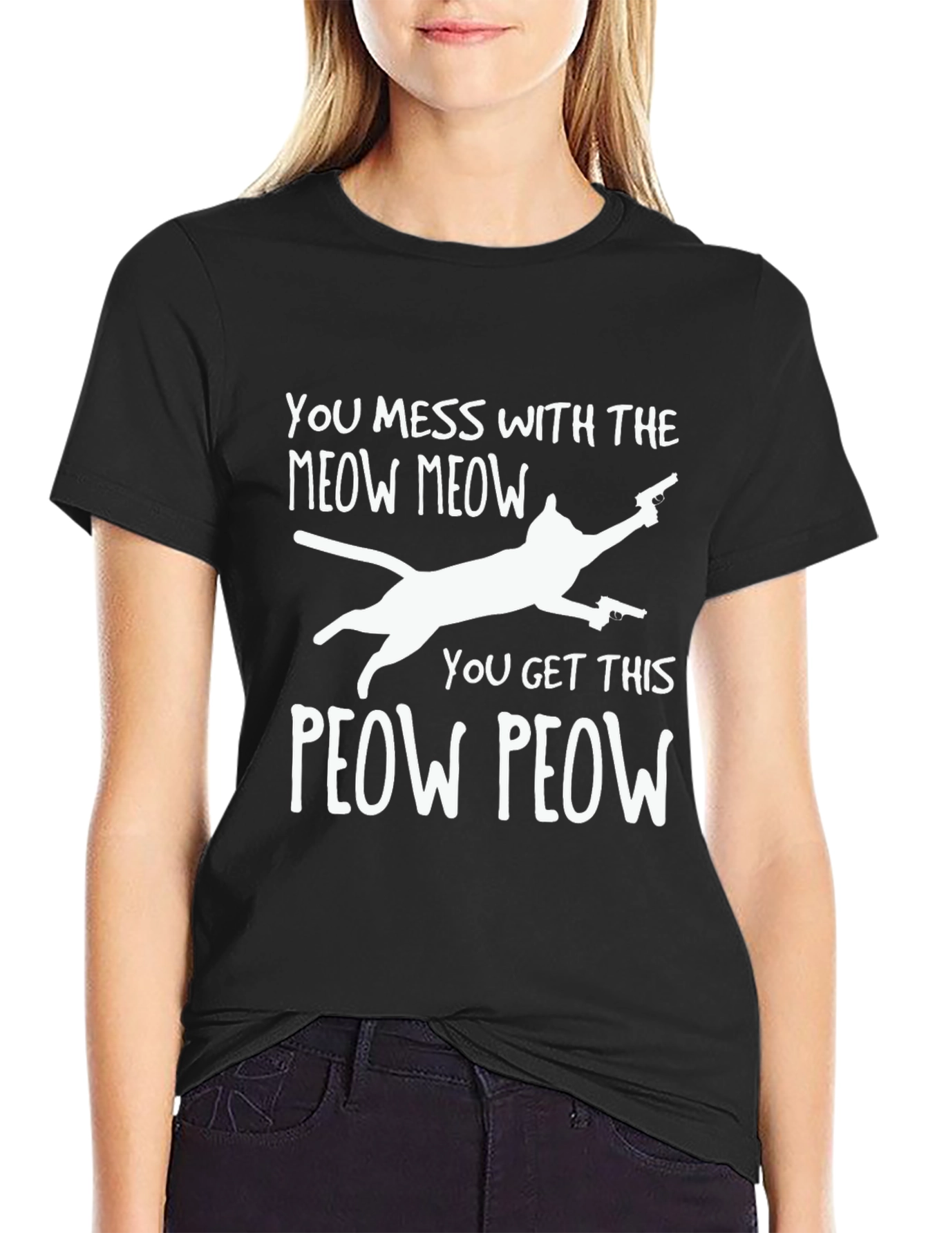 Meow Meow Peow Peow Funny Cat T-Shirt