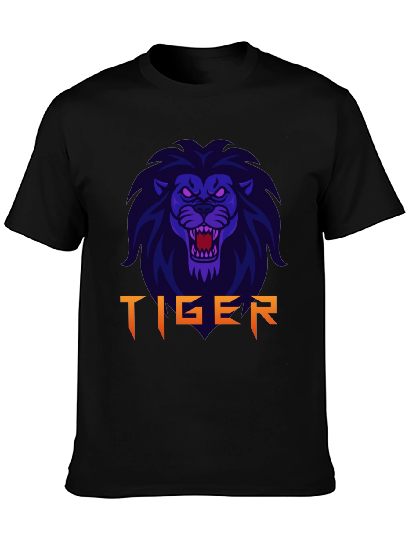 Mens Black Lion Graphic T-Shirt