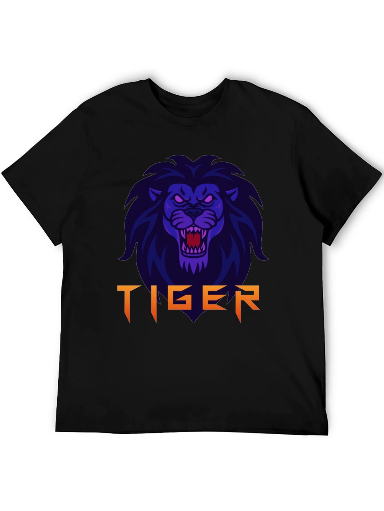 Mens Black Lion Graphic T-Shirt