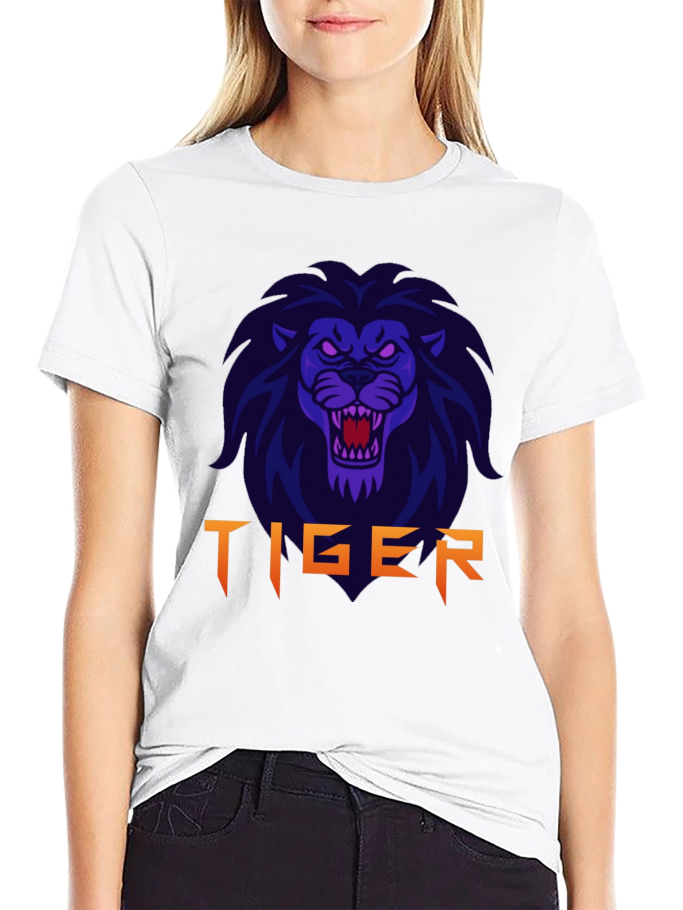 Mens Black Lion Graphic T-Shirt
