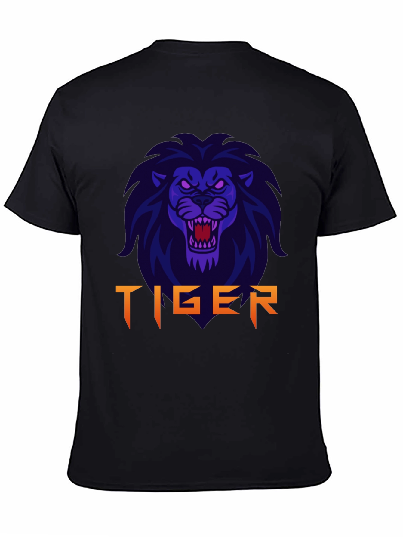 Mens Black Lion Graphic T-Shirt