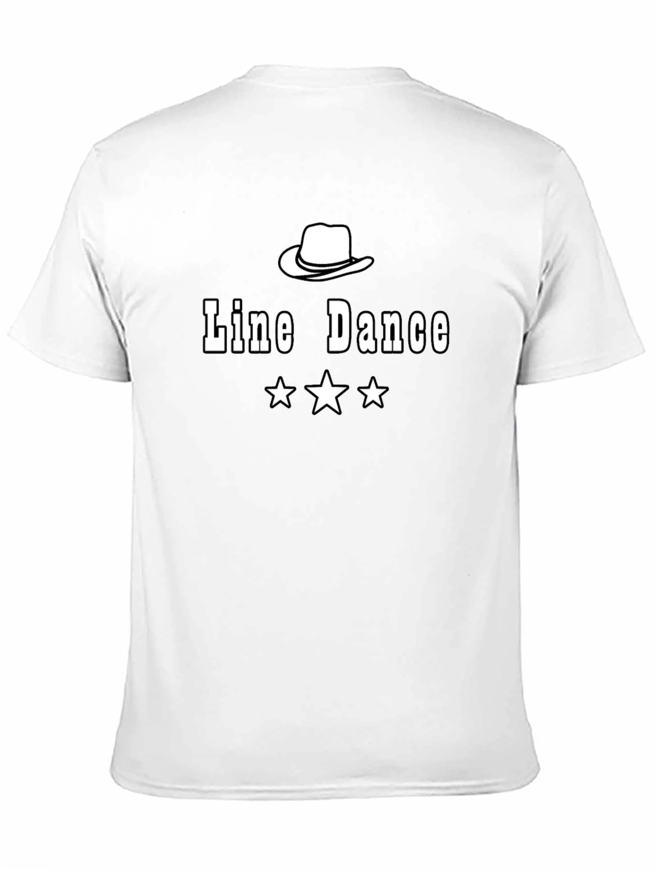 Line Dance T-Shirt - Cowboy Hat & Stars Design