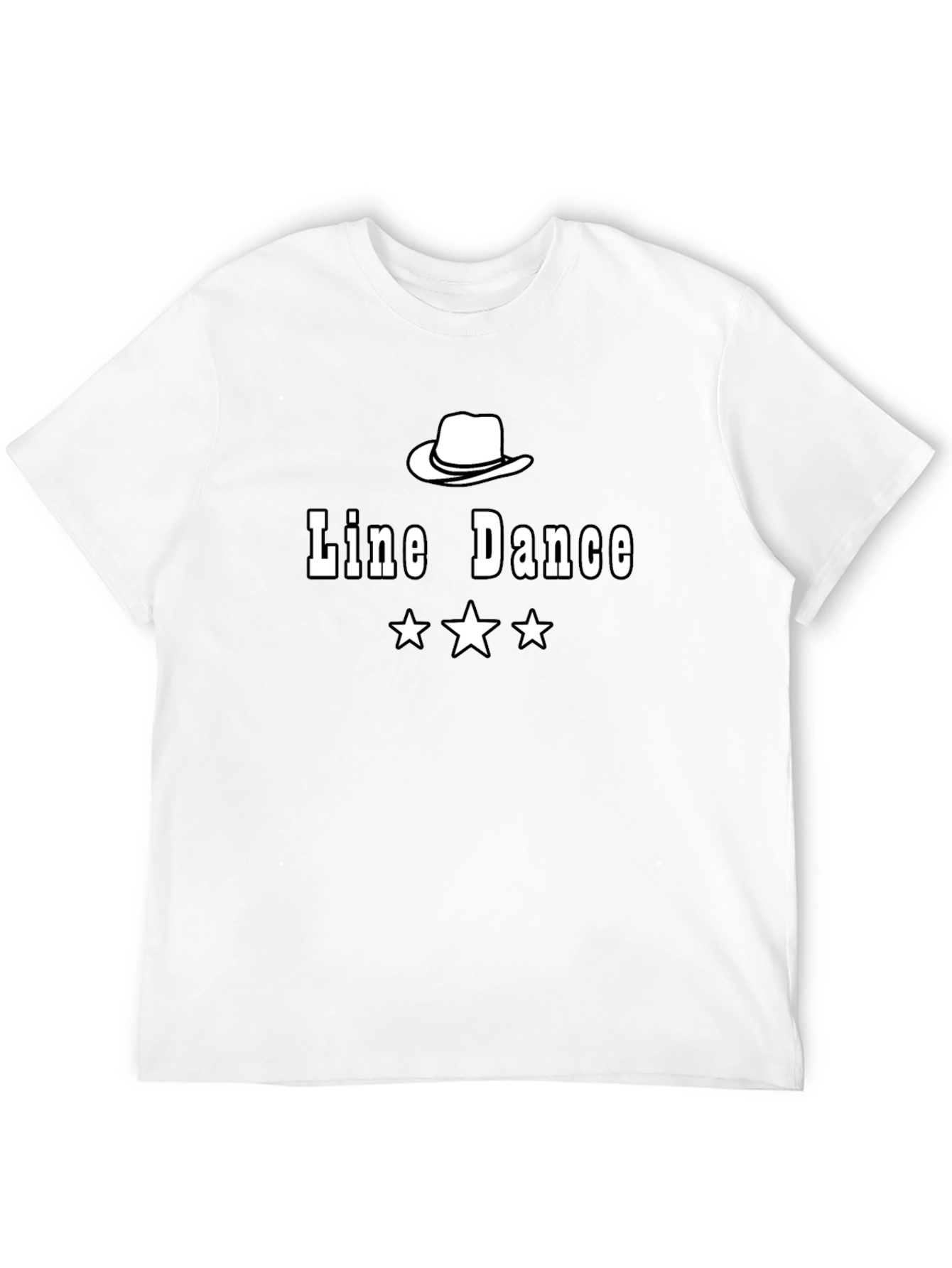 Line Dance T-Shirt - Cowboy Hat & Stars Design