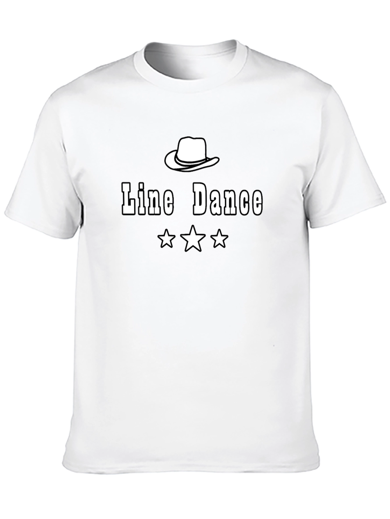 Line Dance T-Shirt - Cowboy Hat & Stars Design