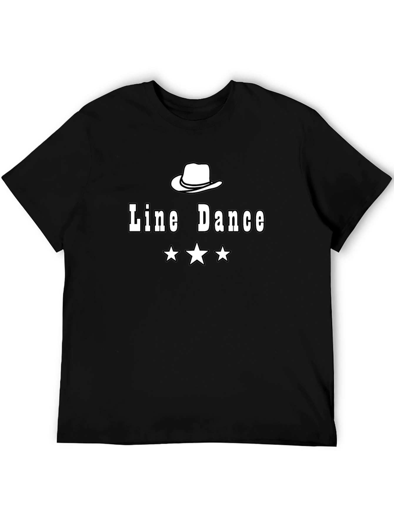 Line Dance T-Shirt - Cowboy Hat & Stars Design