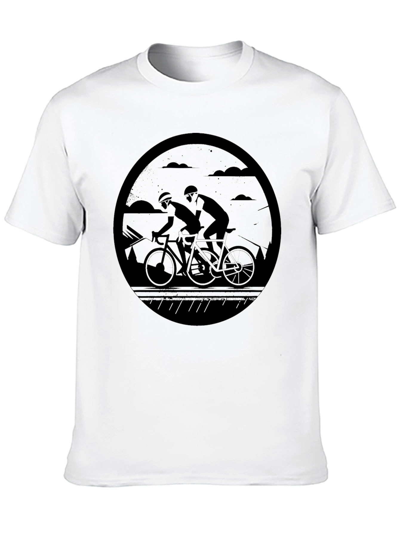 Cycling Duo Graphic T-Shirt - Black