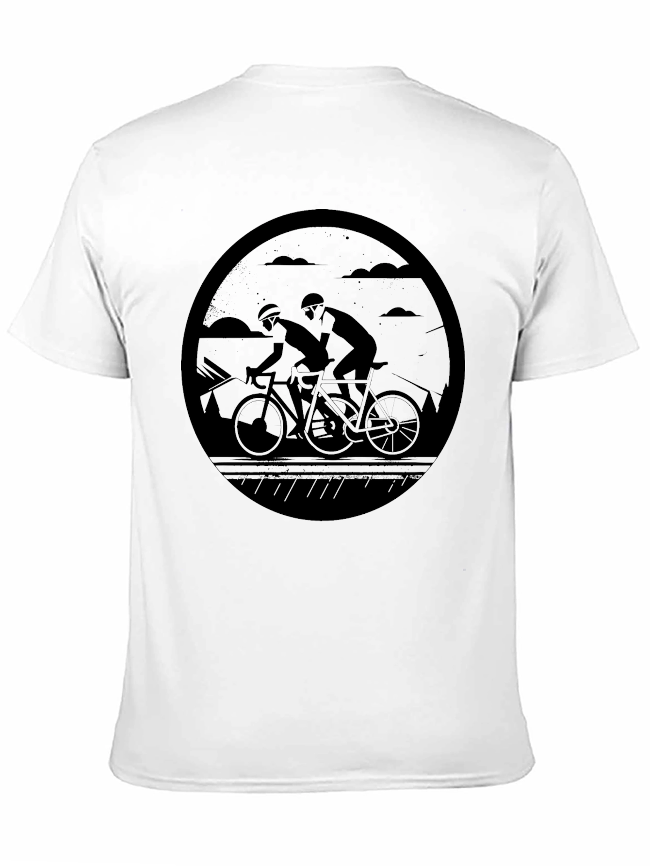 Cycling Duo Graphic T-Shirt - Black