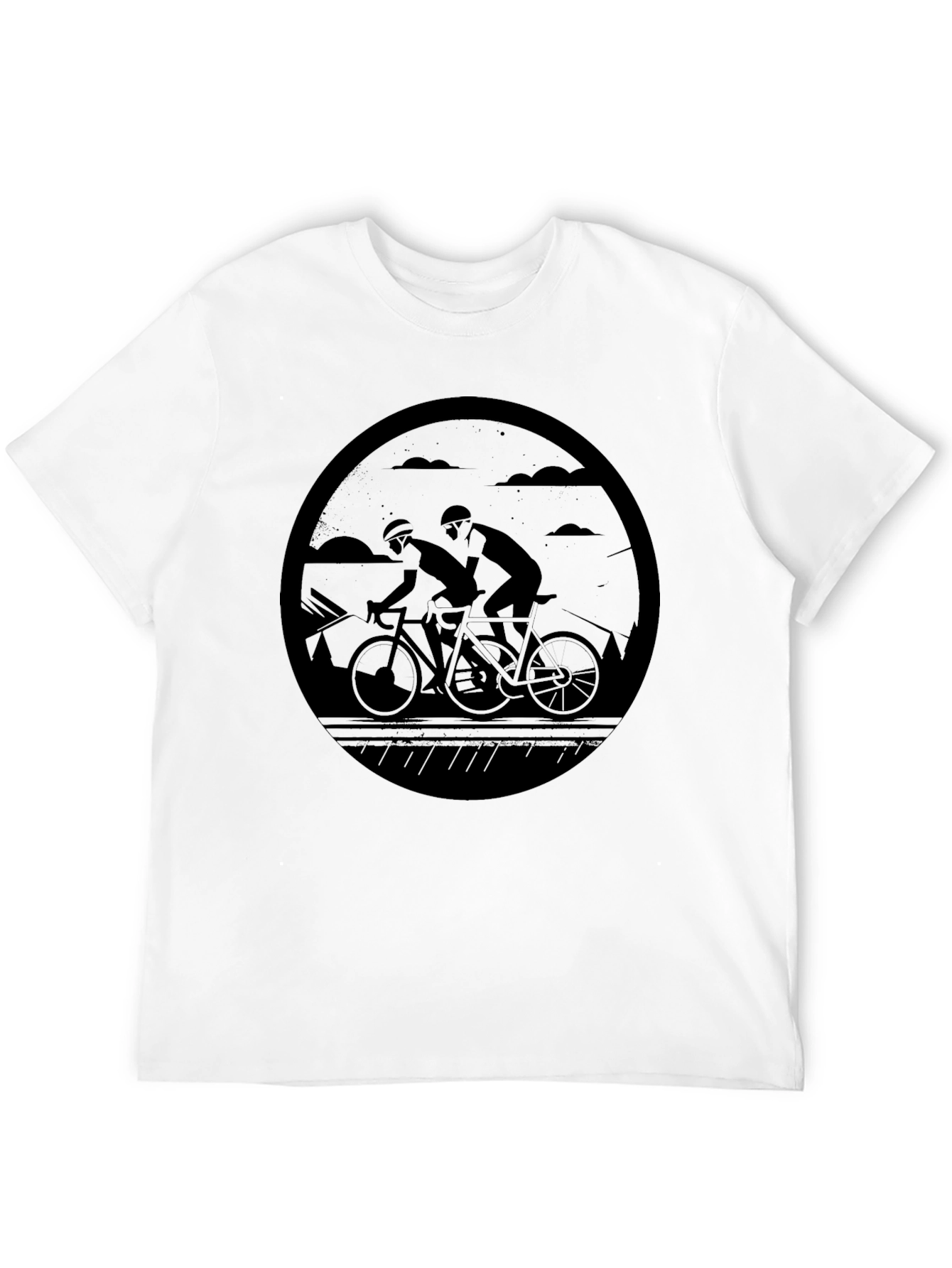 Cycling Duo Graphic T-Shirt - Black