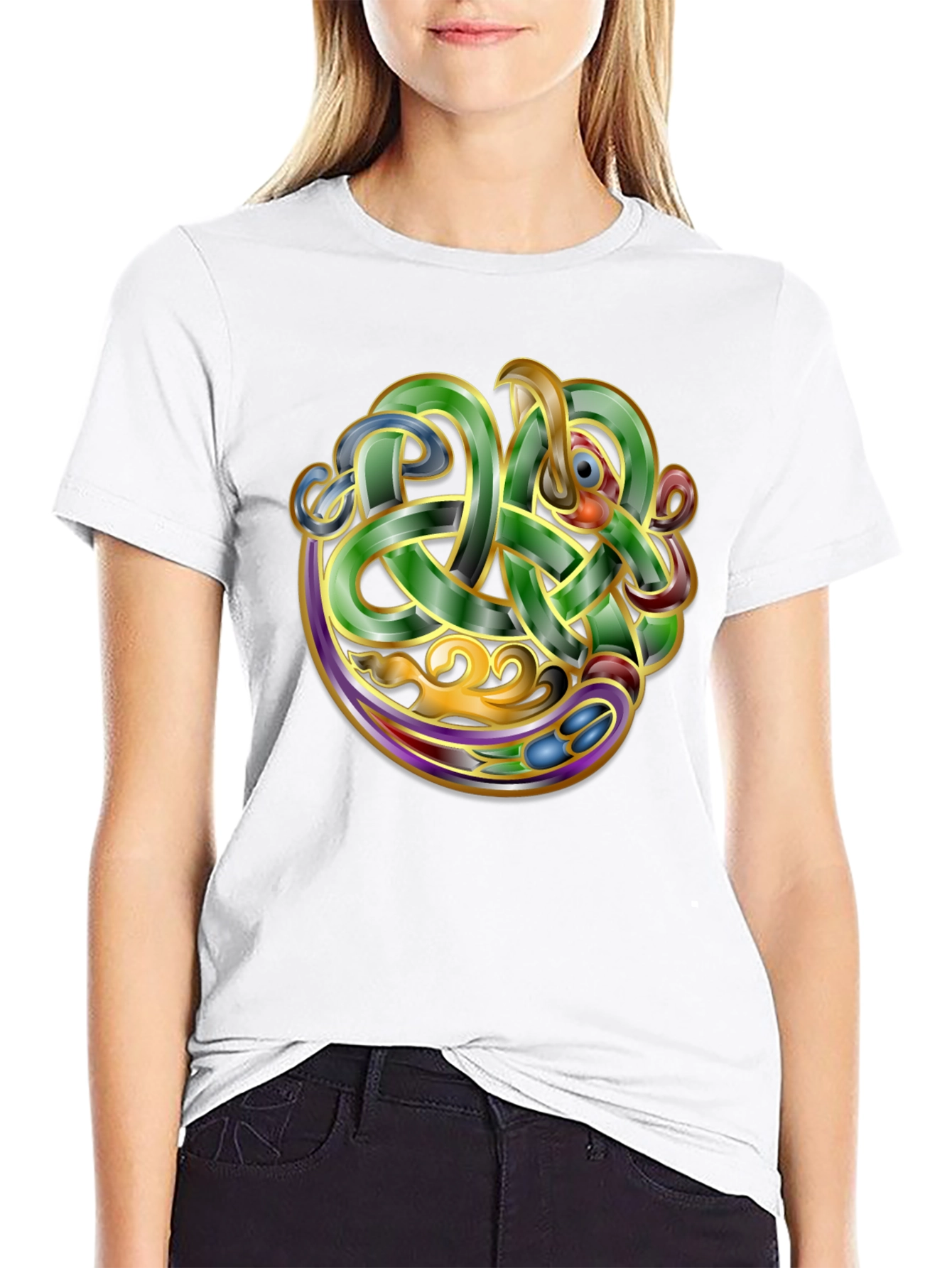 Celtic Knot Dragon Graphic T-Shirt - Unique Design