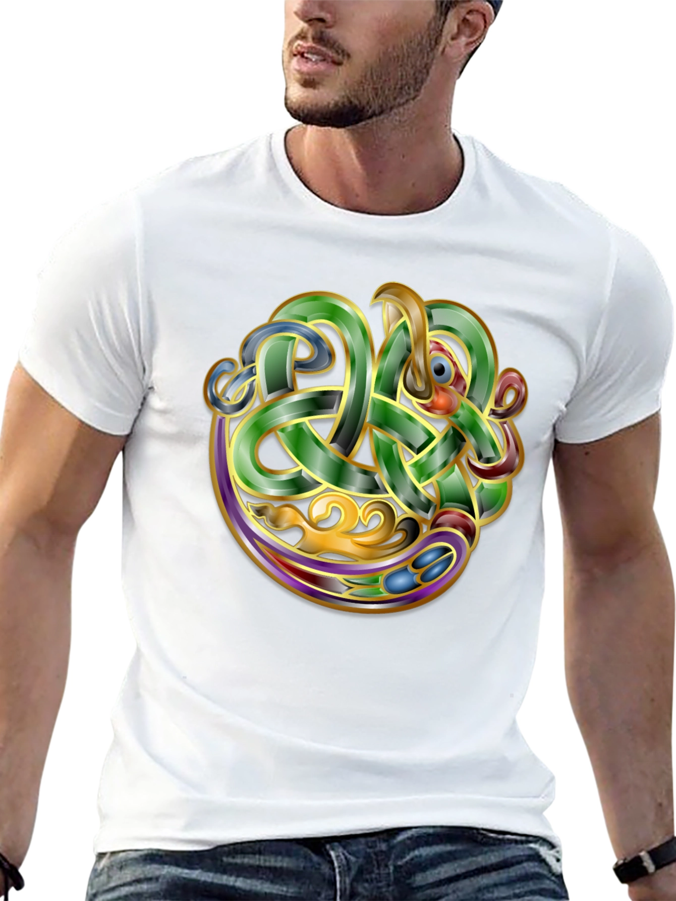 Celtic Knot Dragon Graphic T-Shirt - Unique Design