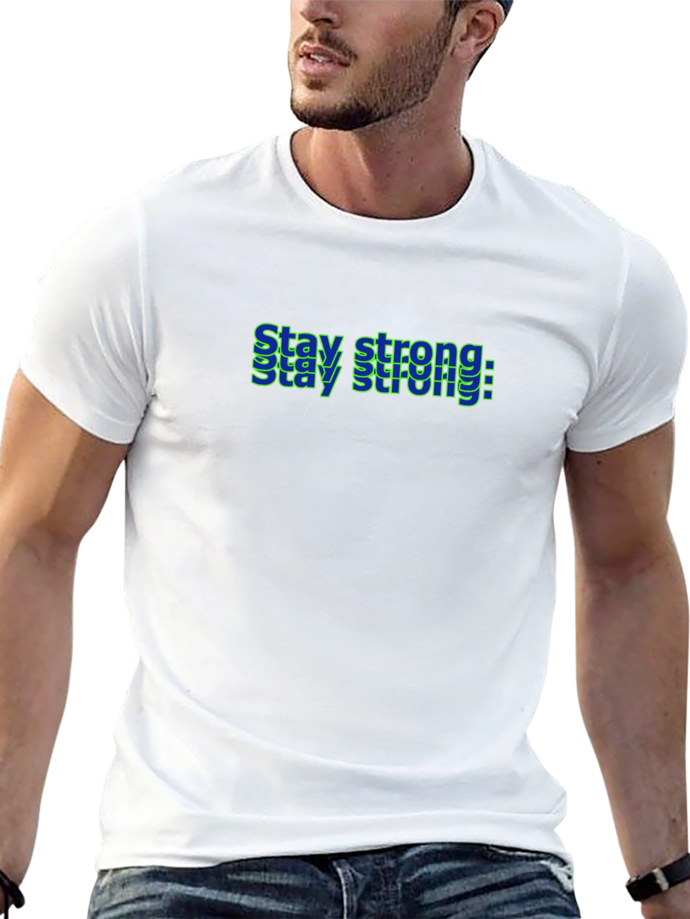 Stay Strong Graphic Black T-Shirt