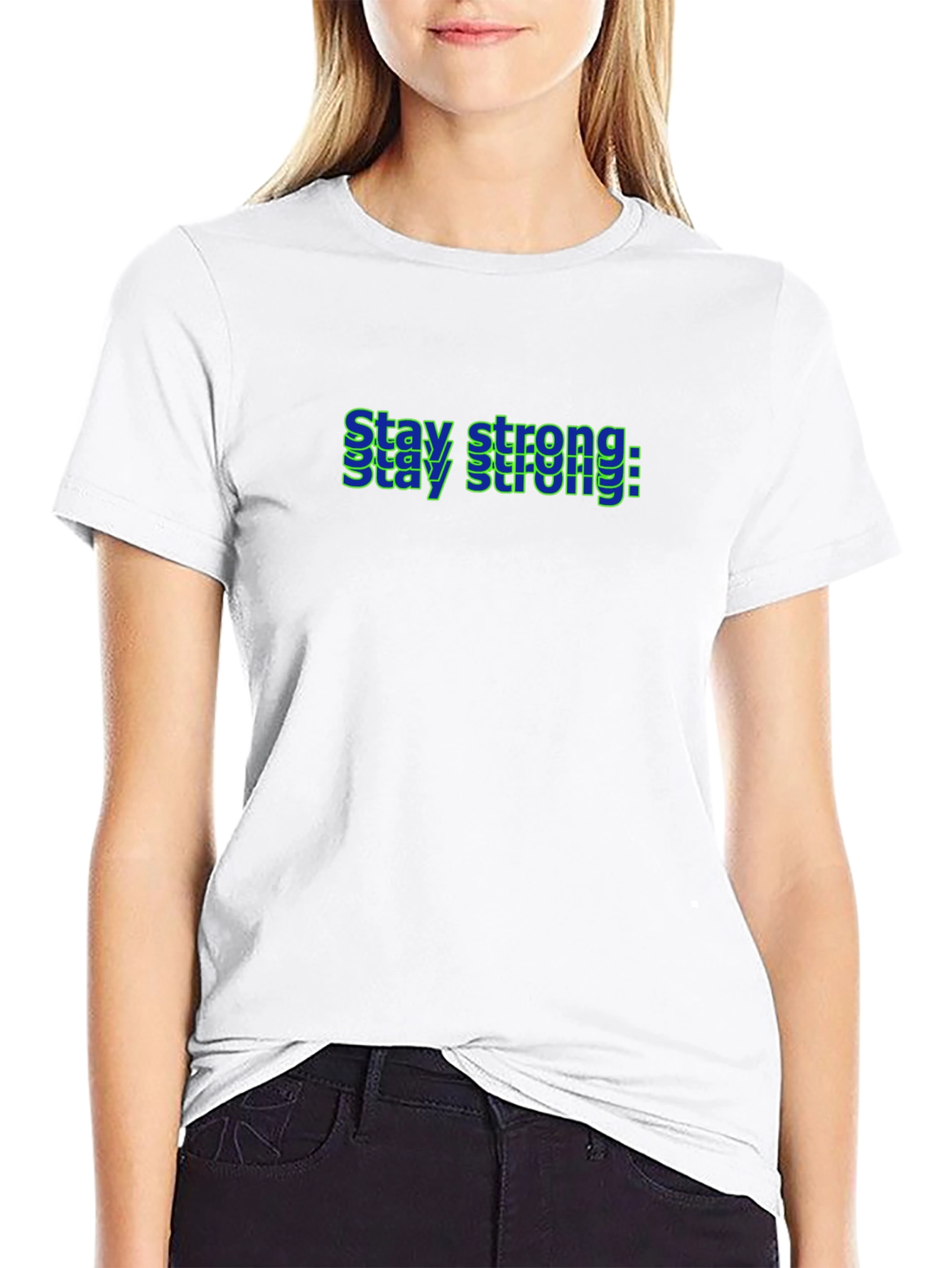Stay Strong Graphic Black T-Shirt