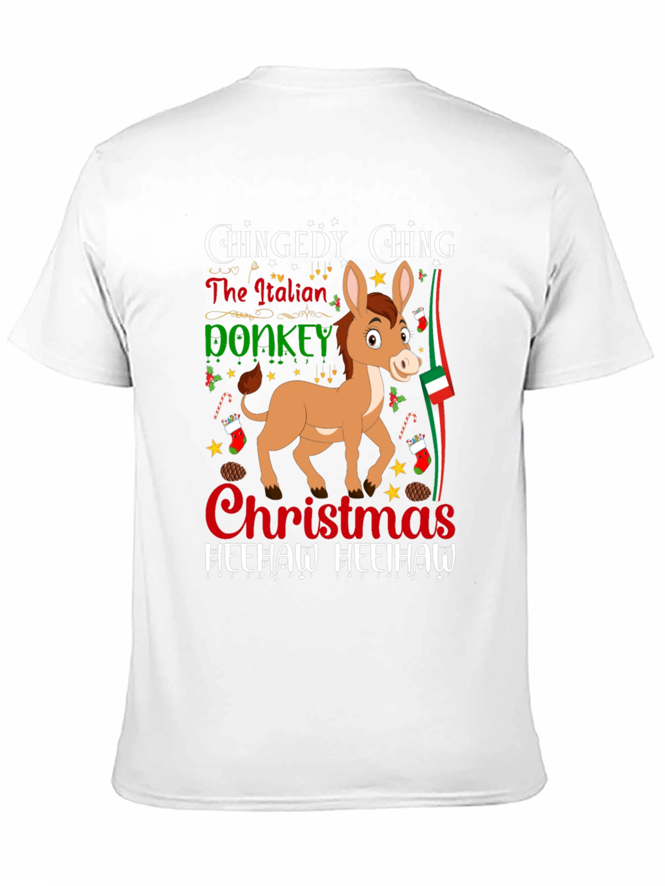 Italian Donkey Christmas T-Shirt: Heehaw Holiday Cheer