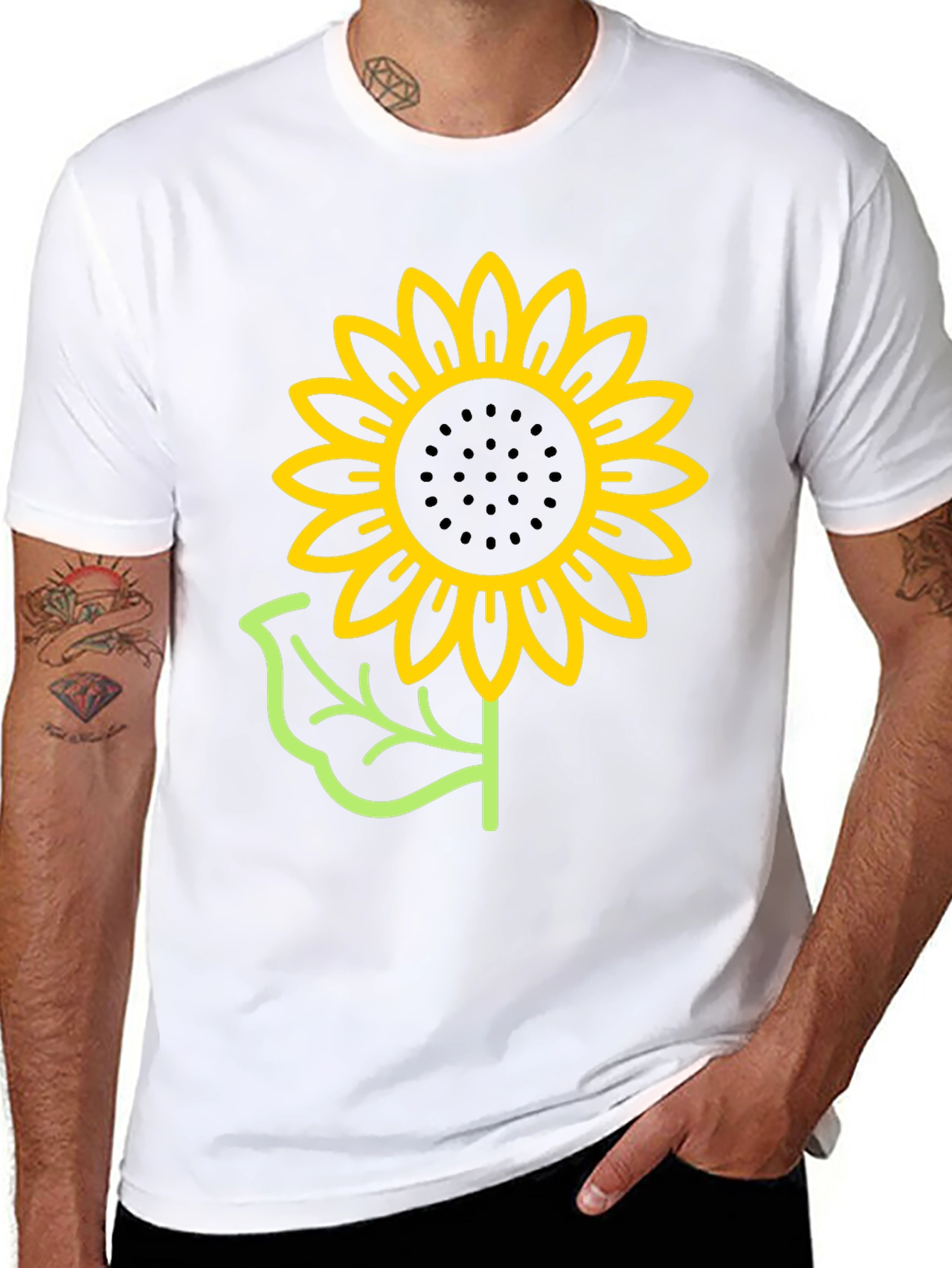 Sunflower Graphic T-Shirt - Black Cotton Tee