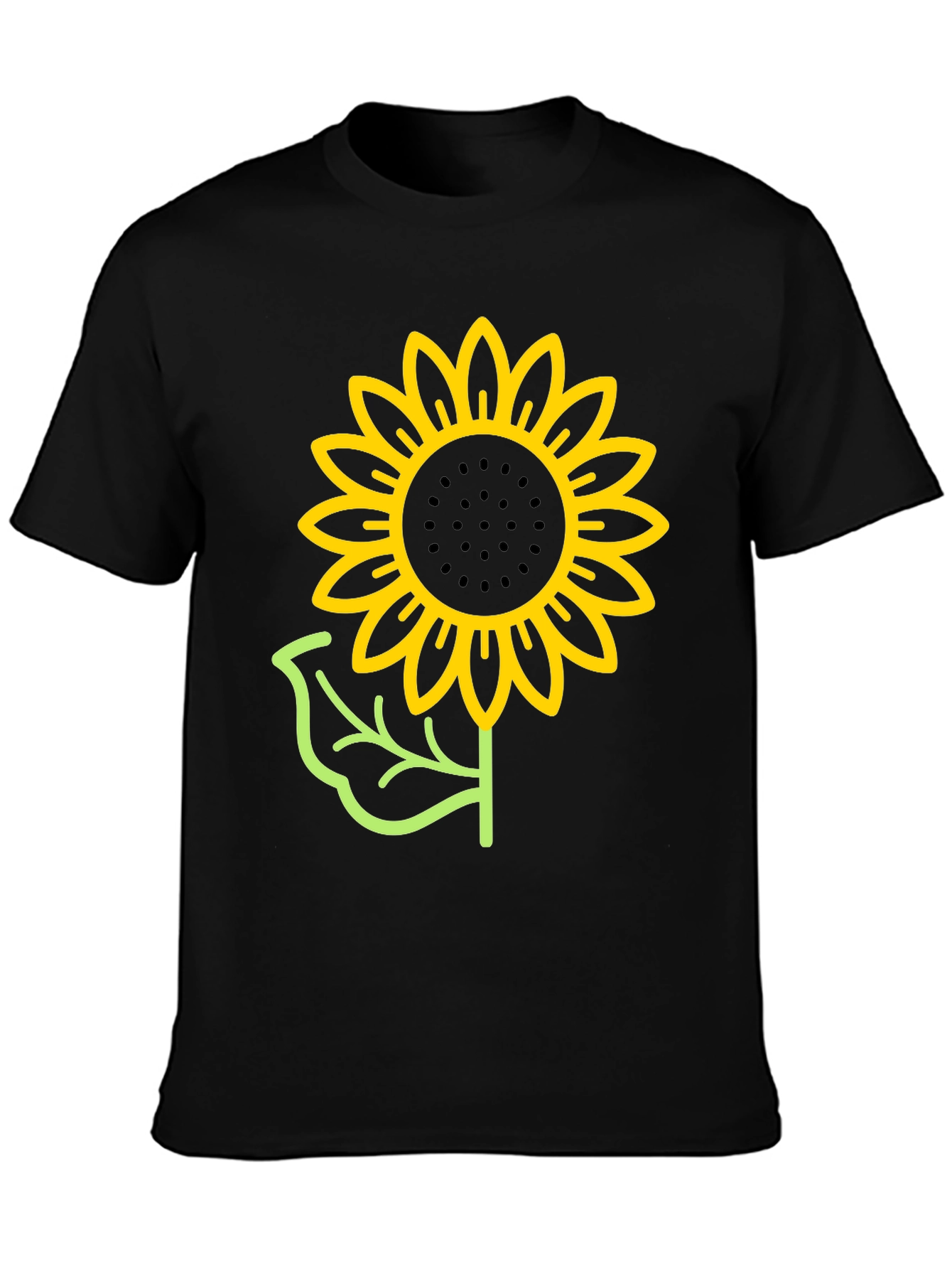 Sunflower Graphic T-Shirt - Black Cotton Tee