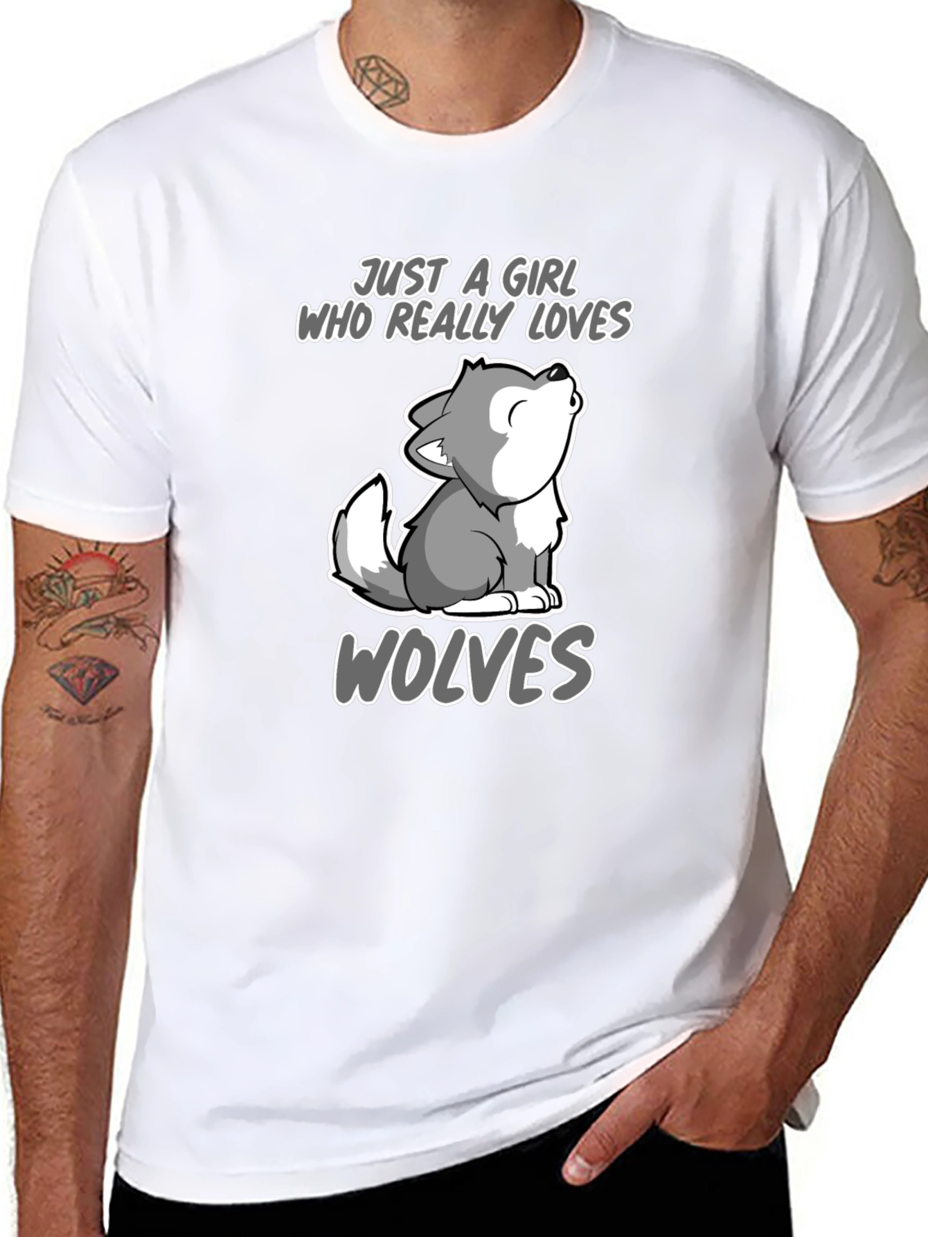 Girl Who Loves Wolves Graphic Tee