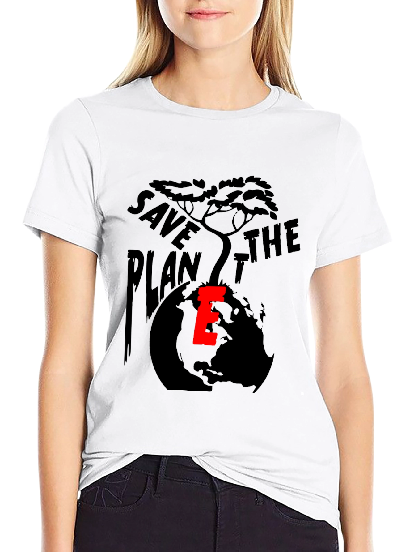 Save the Planet Graphic T-Shirt - Black